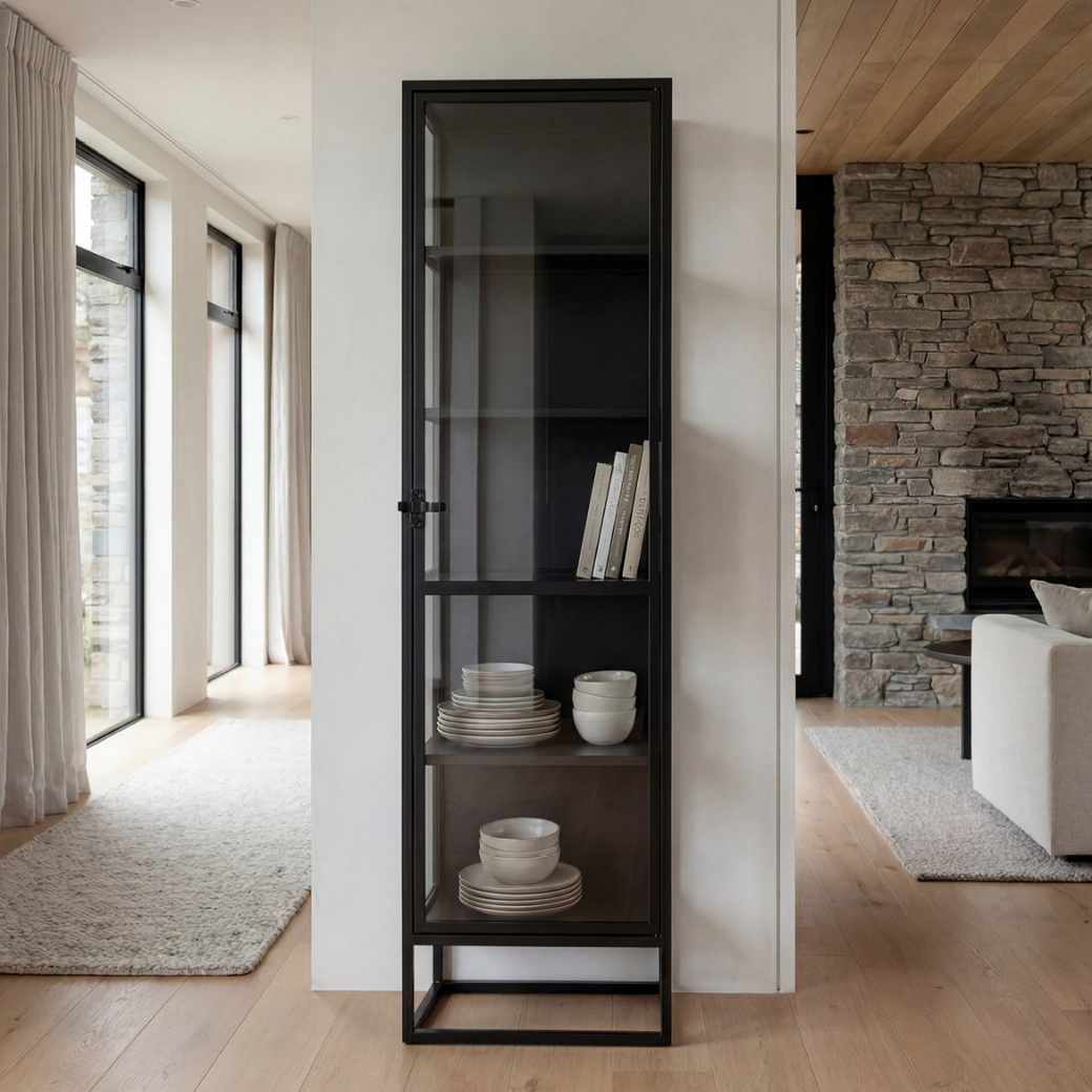 Carson Metal Display Cabinet - Narrow