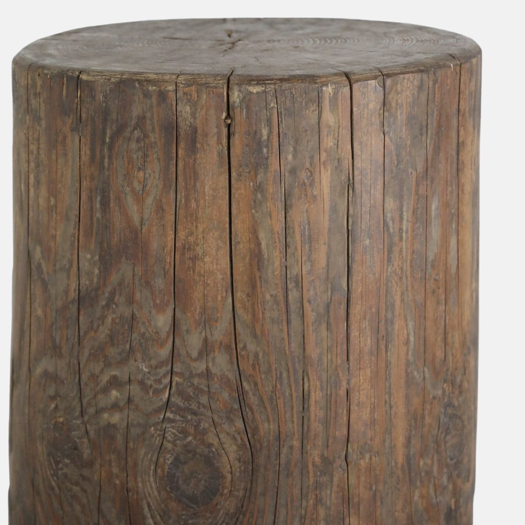 Casa Round Wooden Stool - Brown