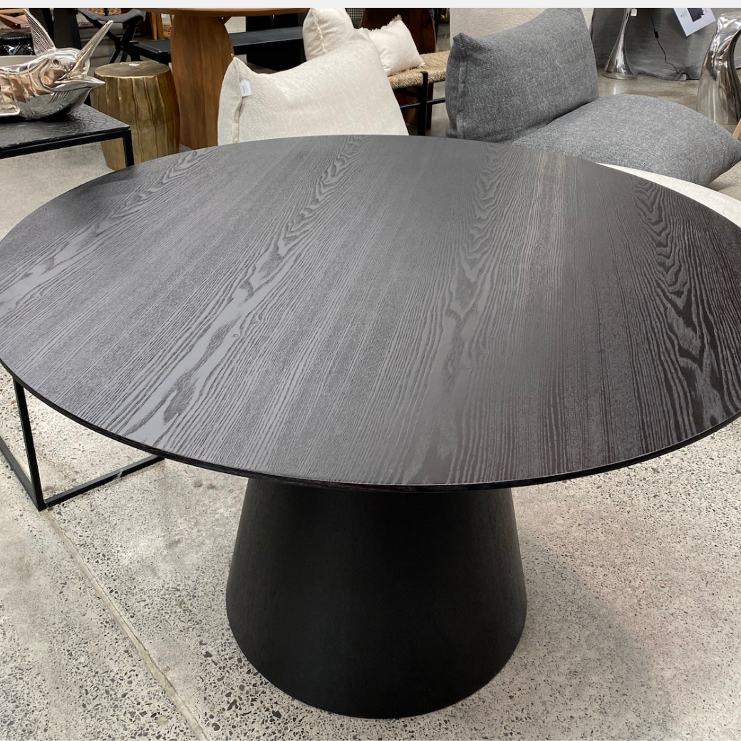 Charlie Round Dining Table - Black Oak