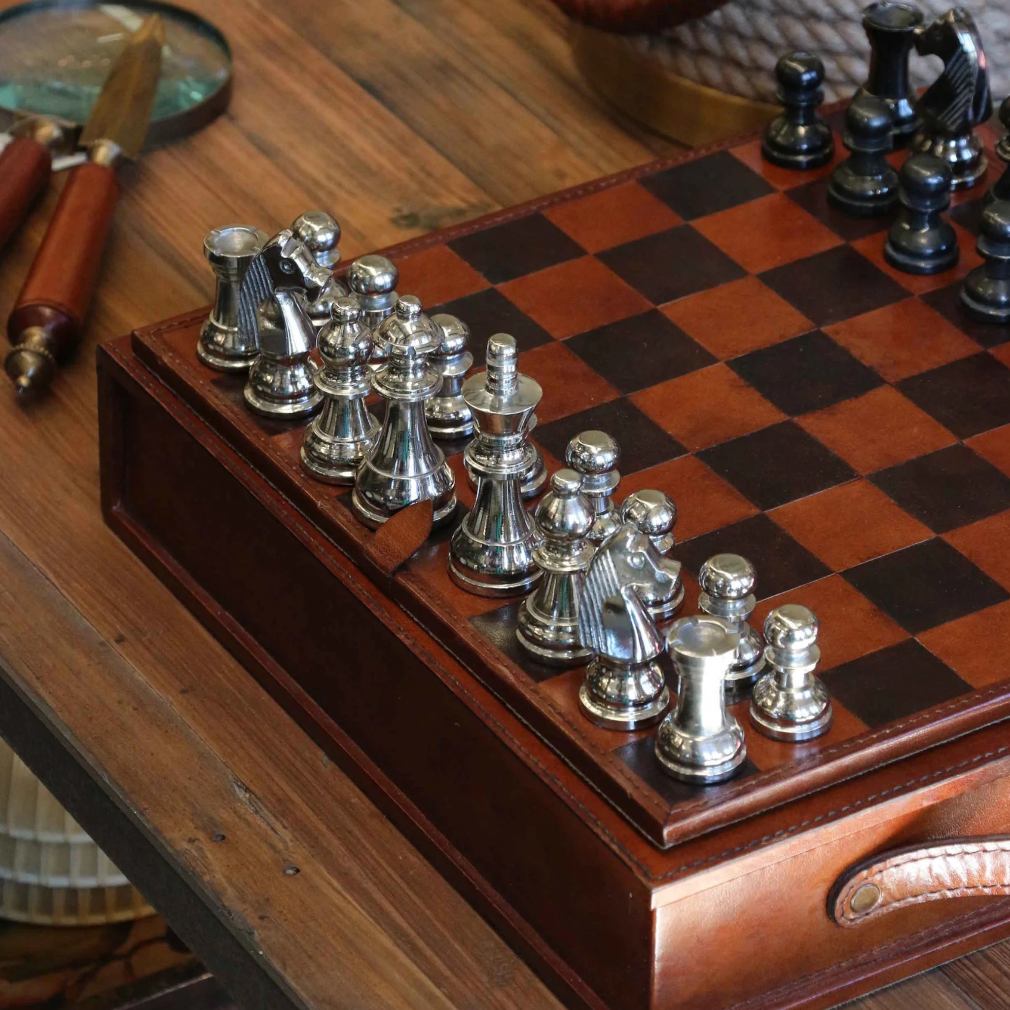 Leather Chess Set