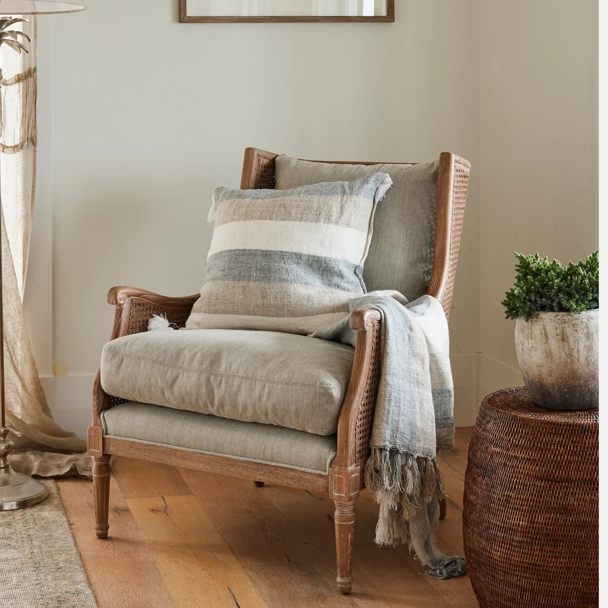 Chester Rattan Armchair - Linen