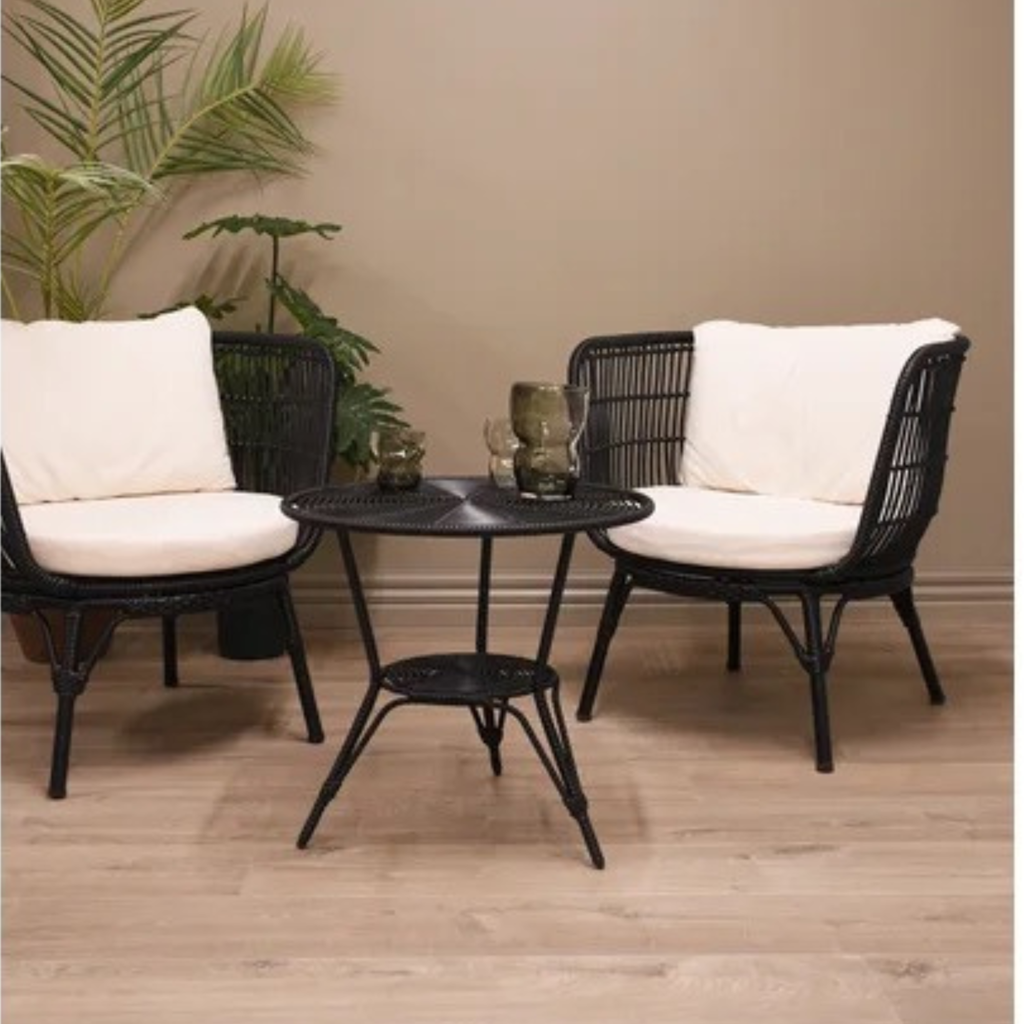 CLIFTON Outdoor 3-Piece Setting -  Black