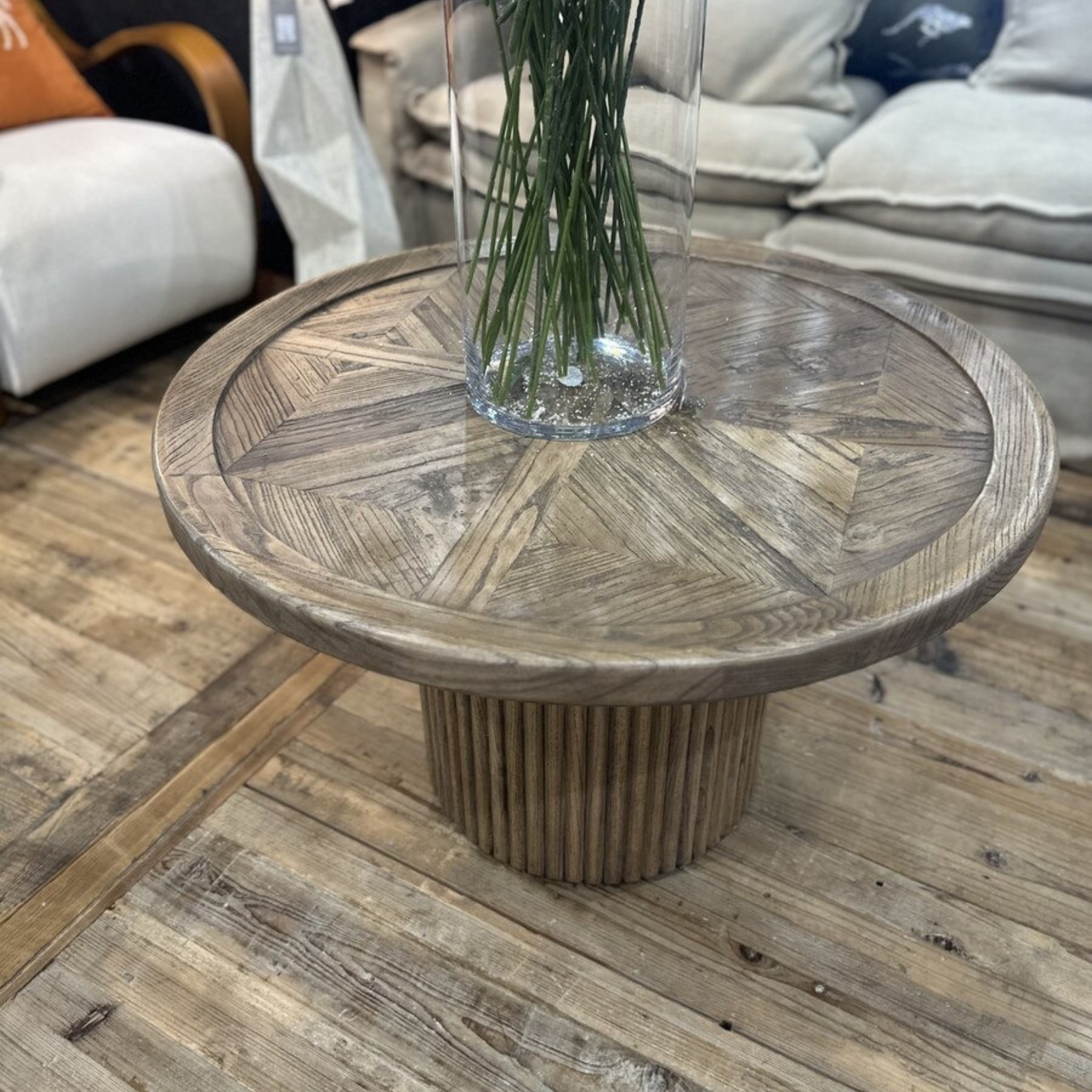 Round Parquet Coffee Table