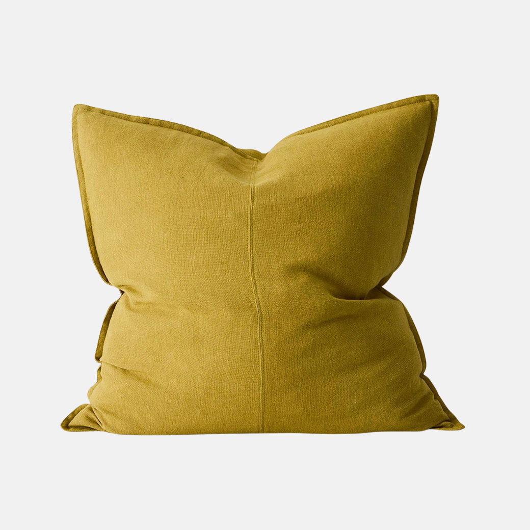 Como Linen Feather Filled Cushion - Moss