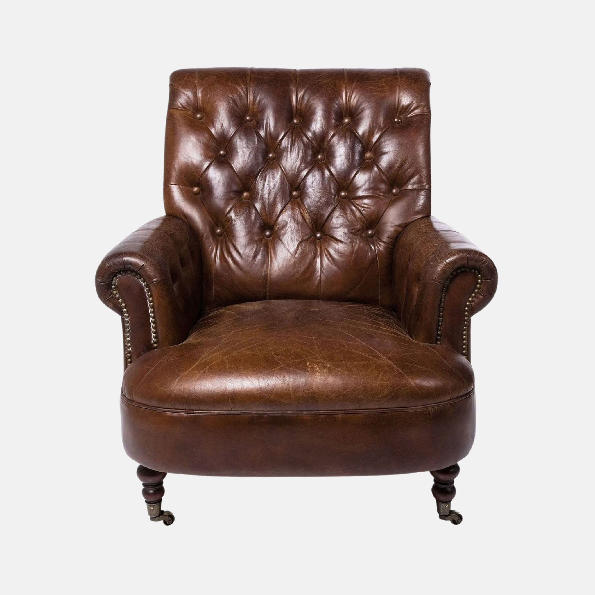 Conrad Leather Library Armchair - Brown