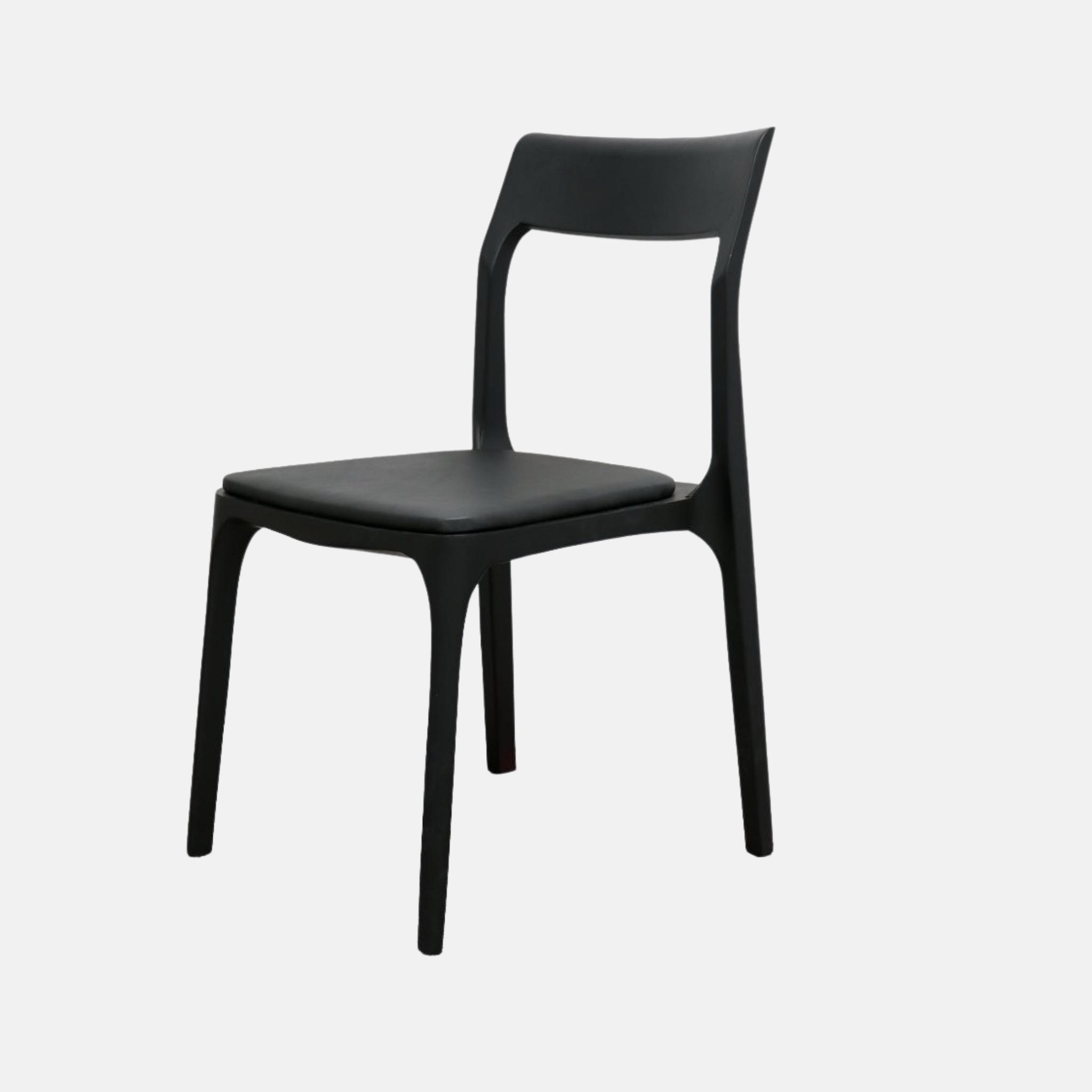 Cooper Stackable Dining Chair - Black Leather