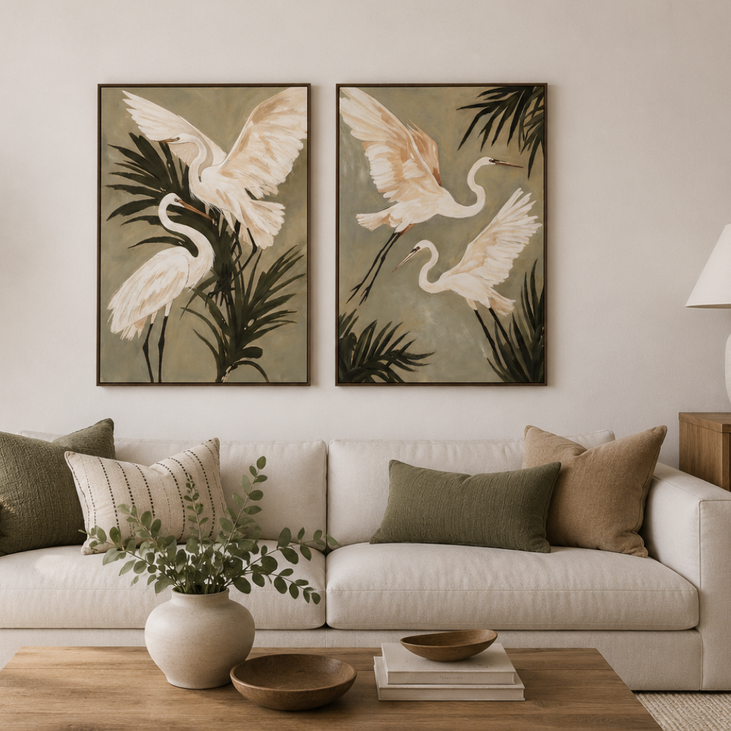 Dancing Cranes Art Work