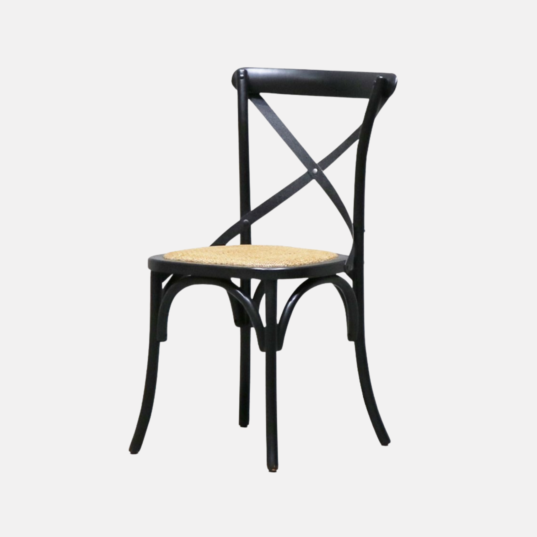 Cross Back Dining Chair - Black