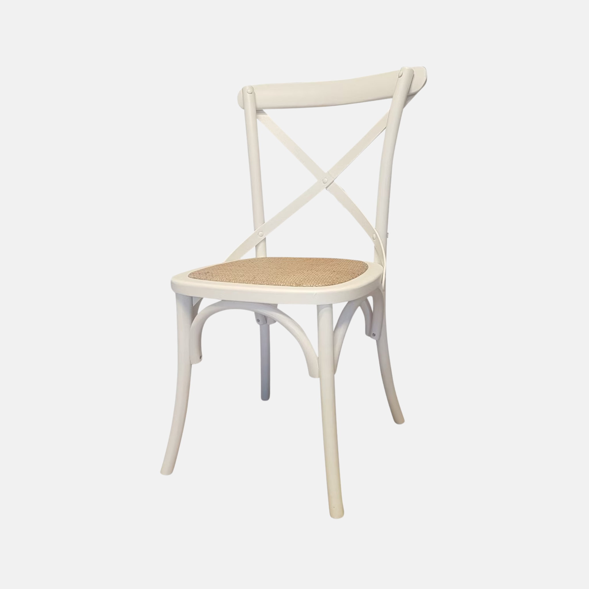 Cross Back Dining Chair - White