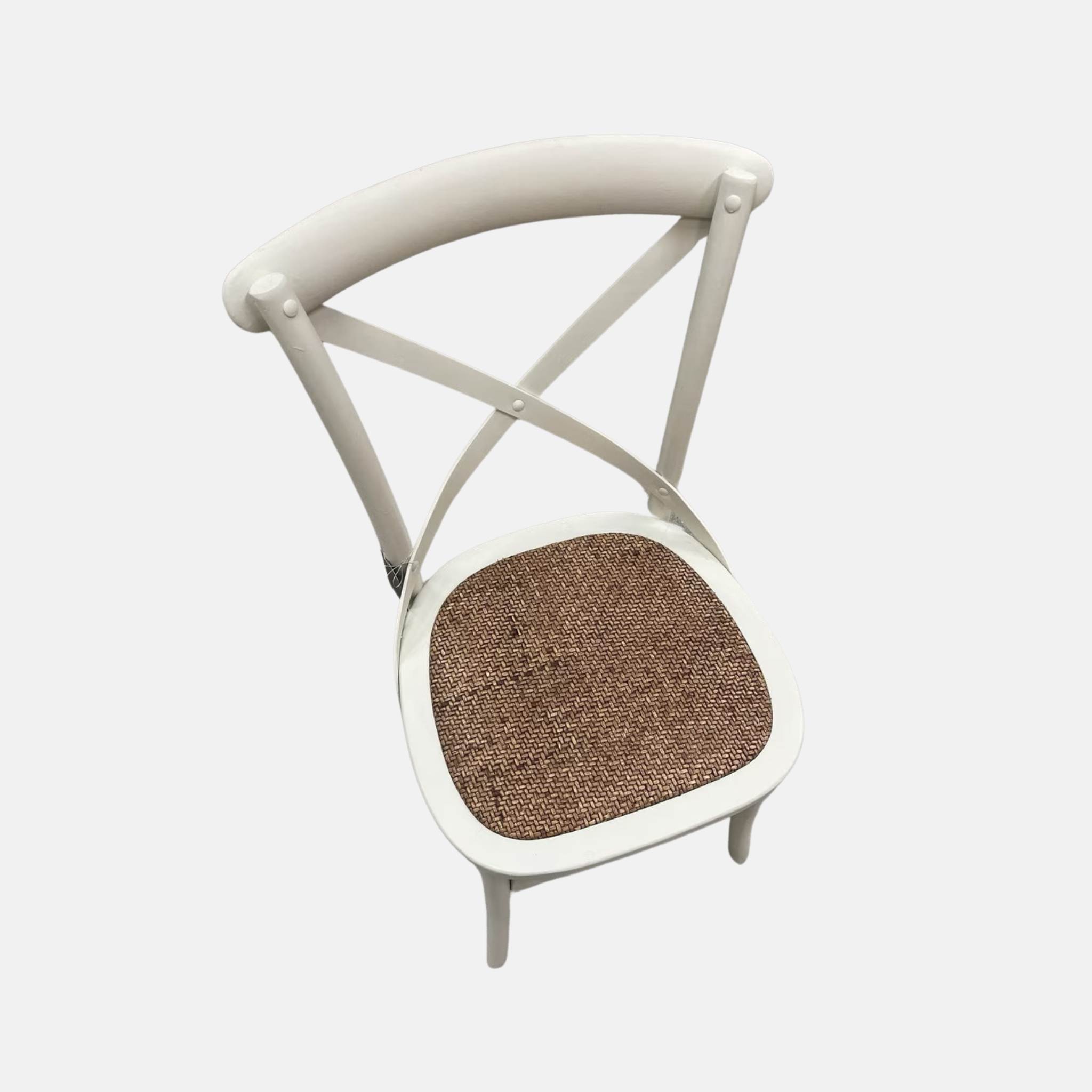 Cross Back Dining Chair - White