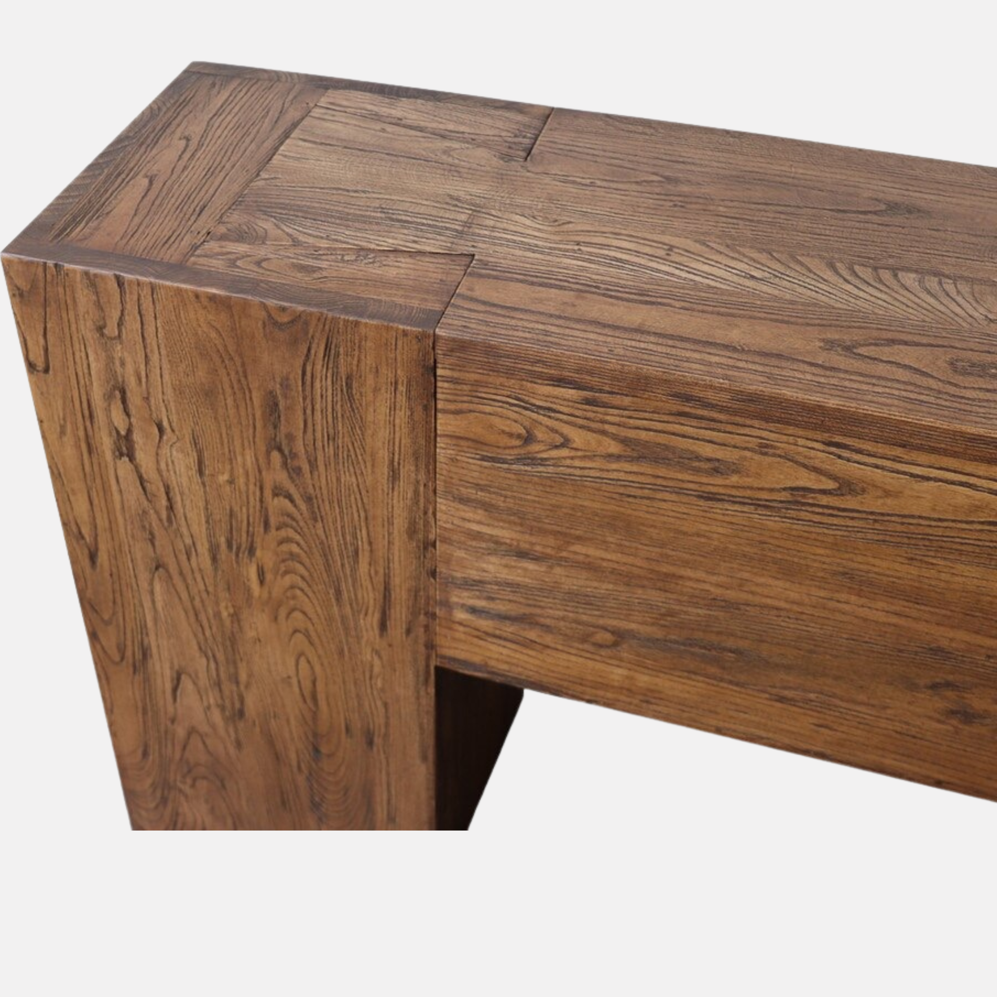 DOVETEAIL BLOCK CONSOLE - ANTIQUE ELM