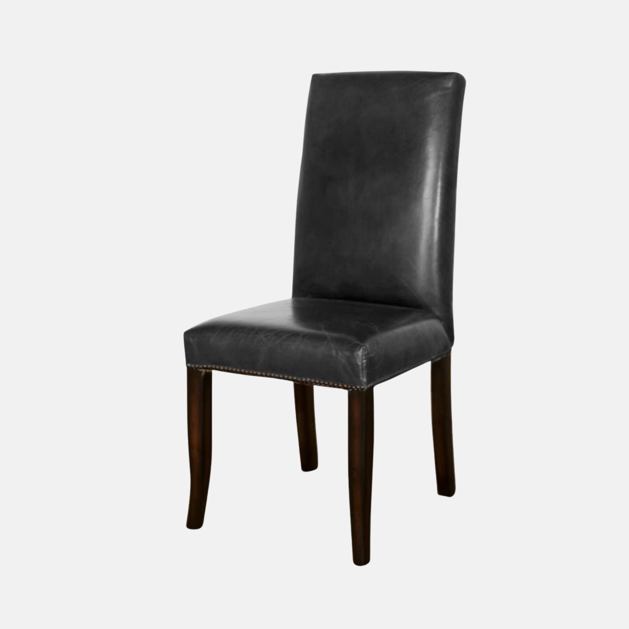 Edward Cigar Leather Dining Chair Black