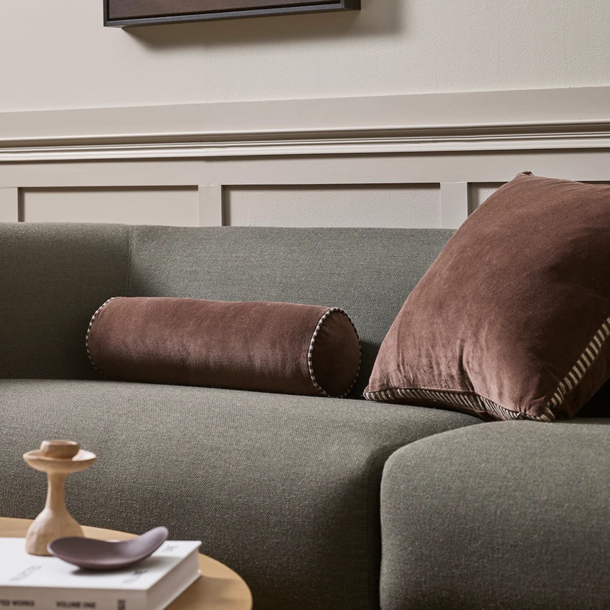 Elliot Bolster Cushion - Chocolate