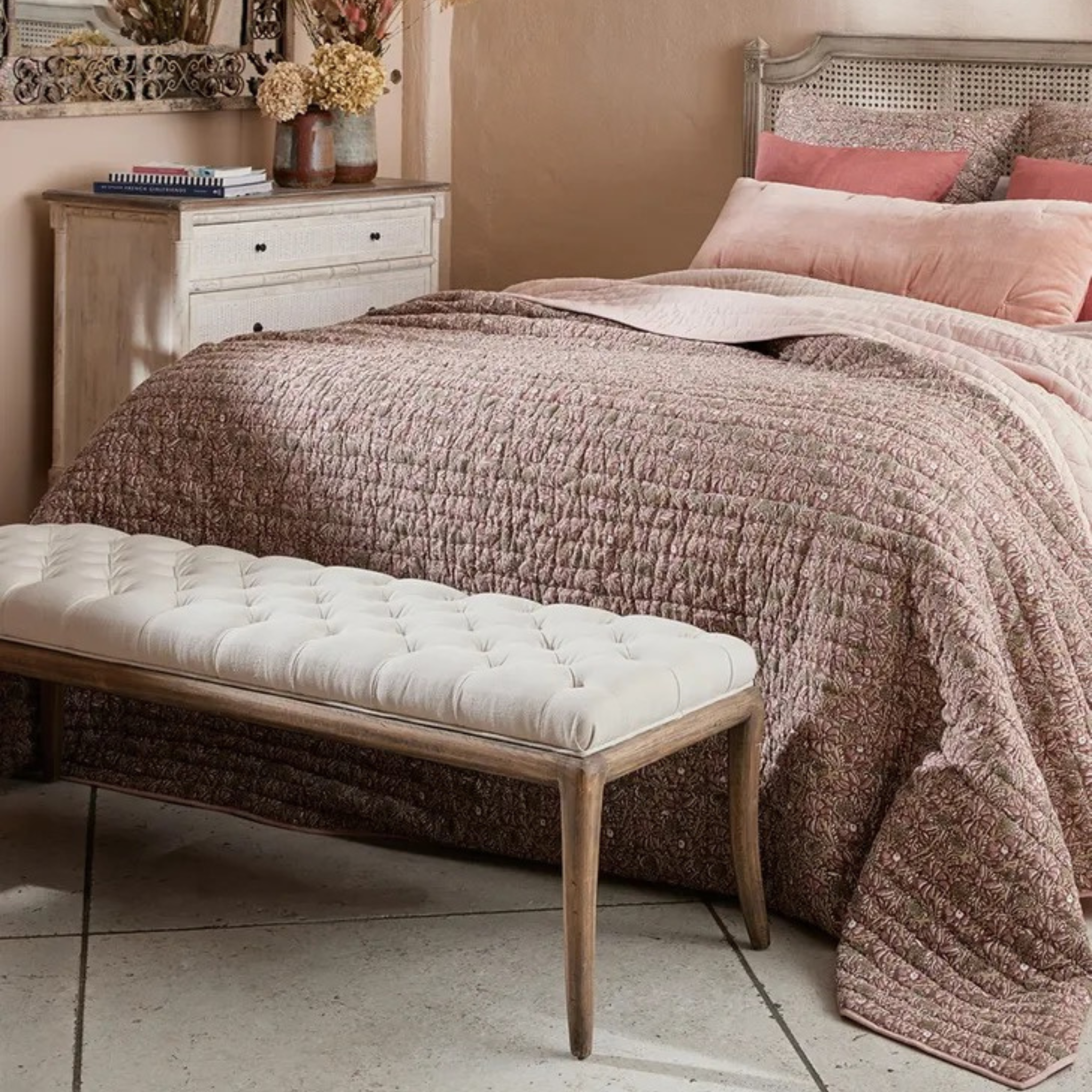 Florence Linen Bench