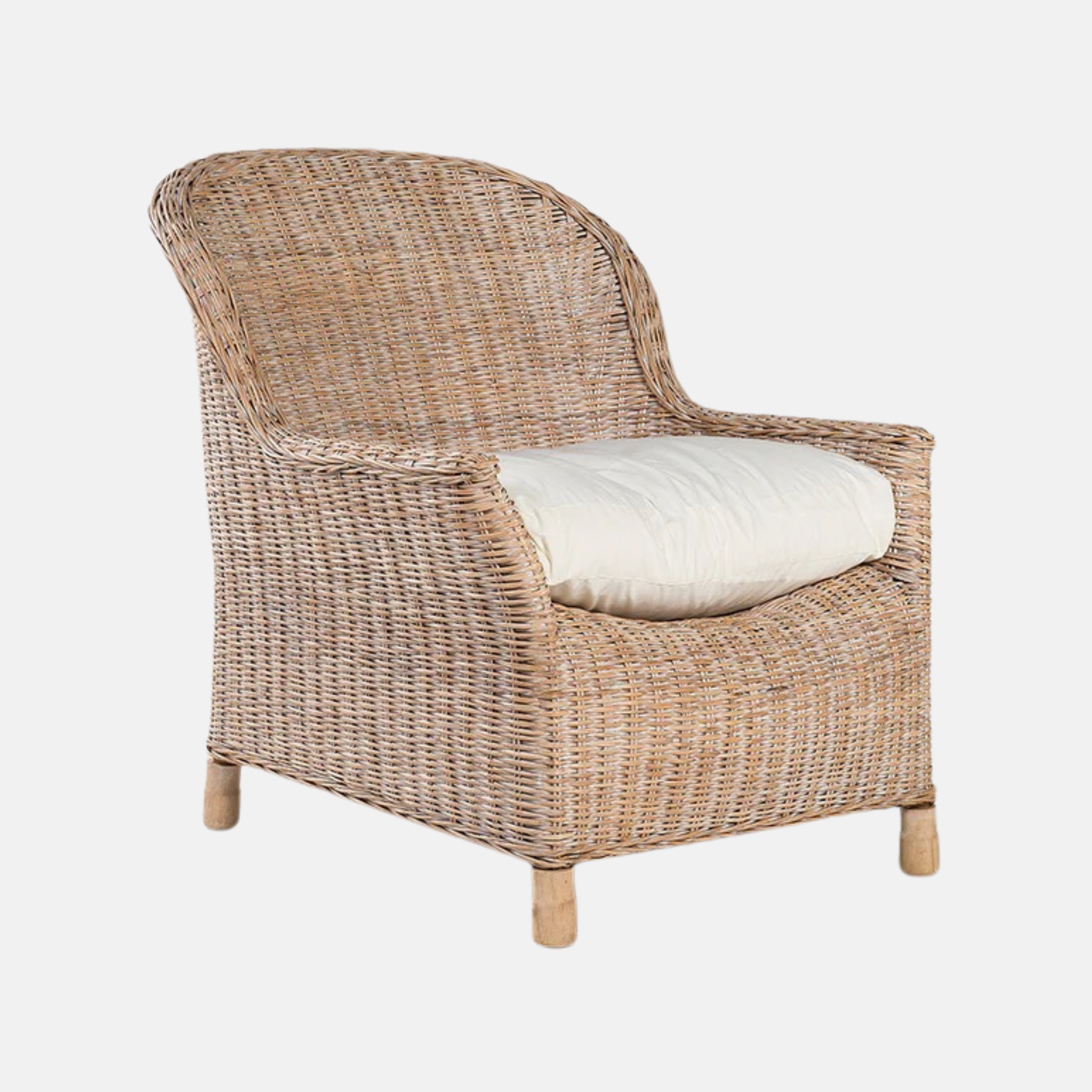 Gable Rattan Armchair - Whitewash
