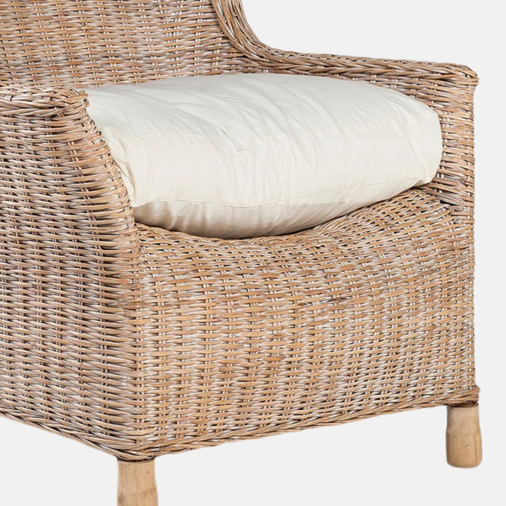 Gable Rattan Armchair - Whitewash