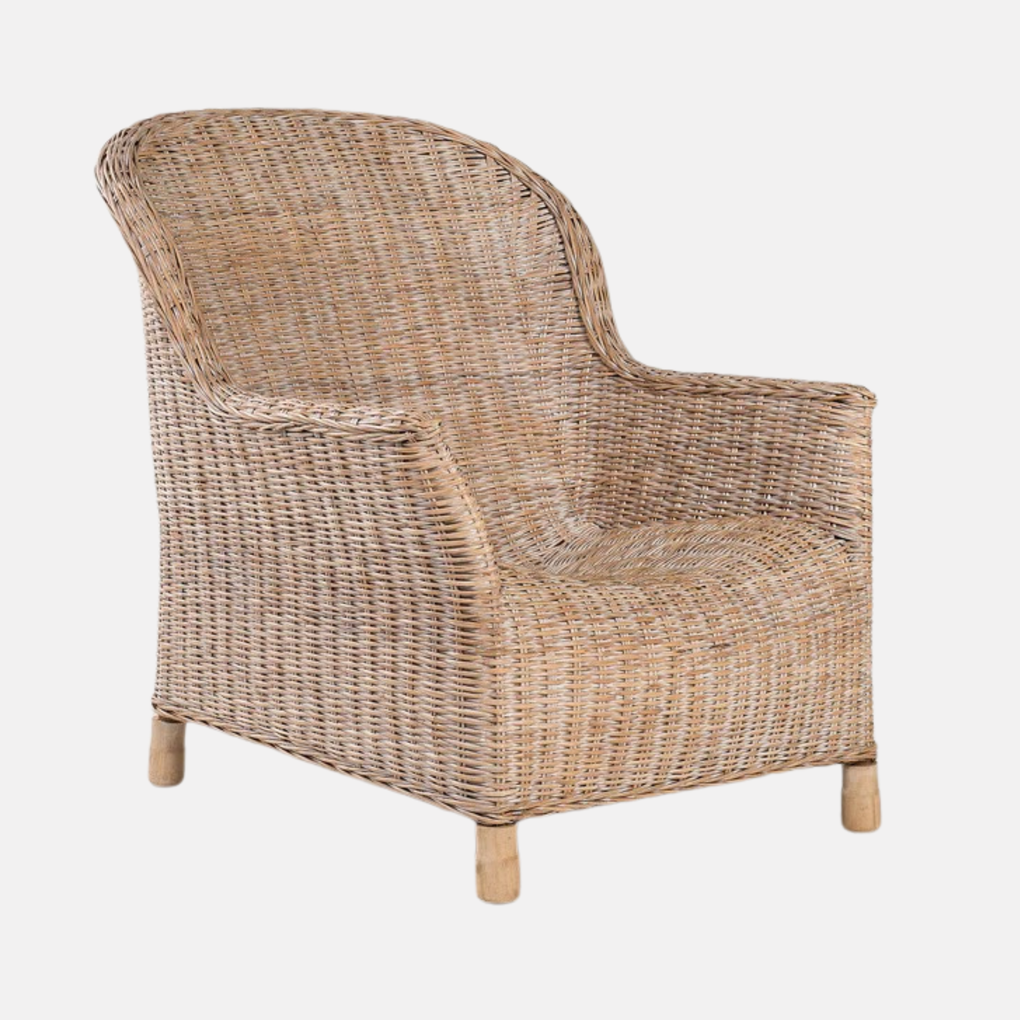 Gable Rattan Armchair - Whitewash