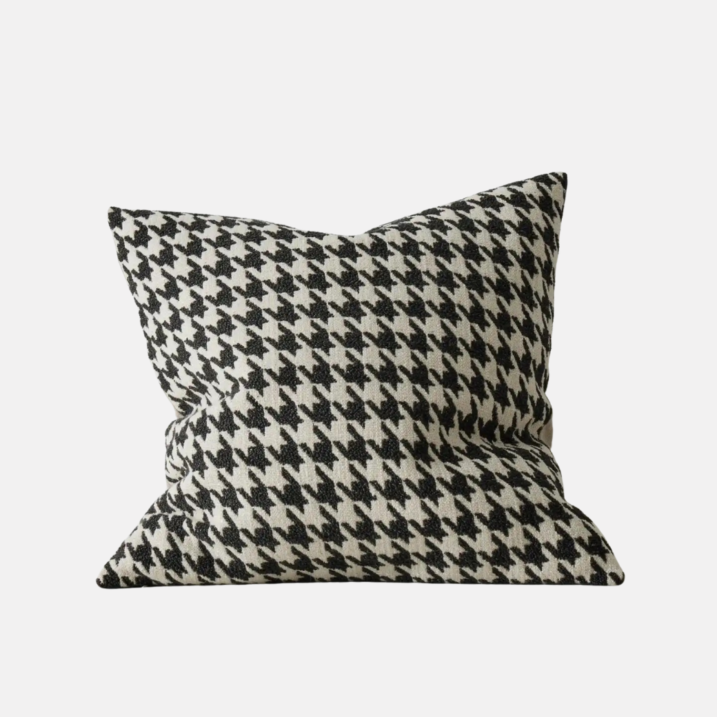 Giovanni Houndstooth Cushion - Midnight