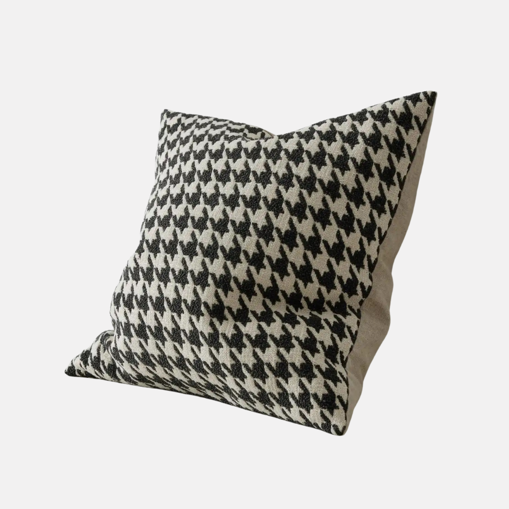 Giovanni Houndstooth Cushion - Midnight