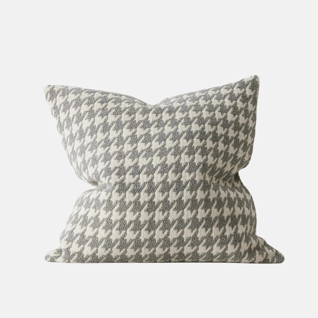 Giovanni Houndstooth Cushion - Mist