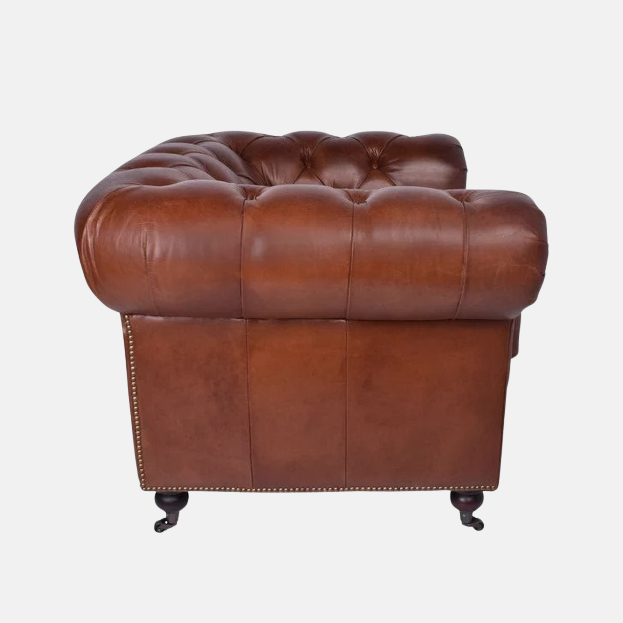Grange Chesterfield Leather Armchair -  Cigar Brown