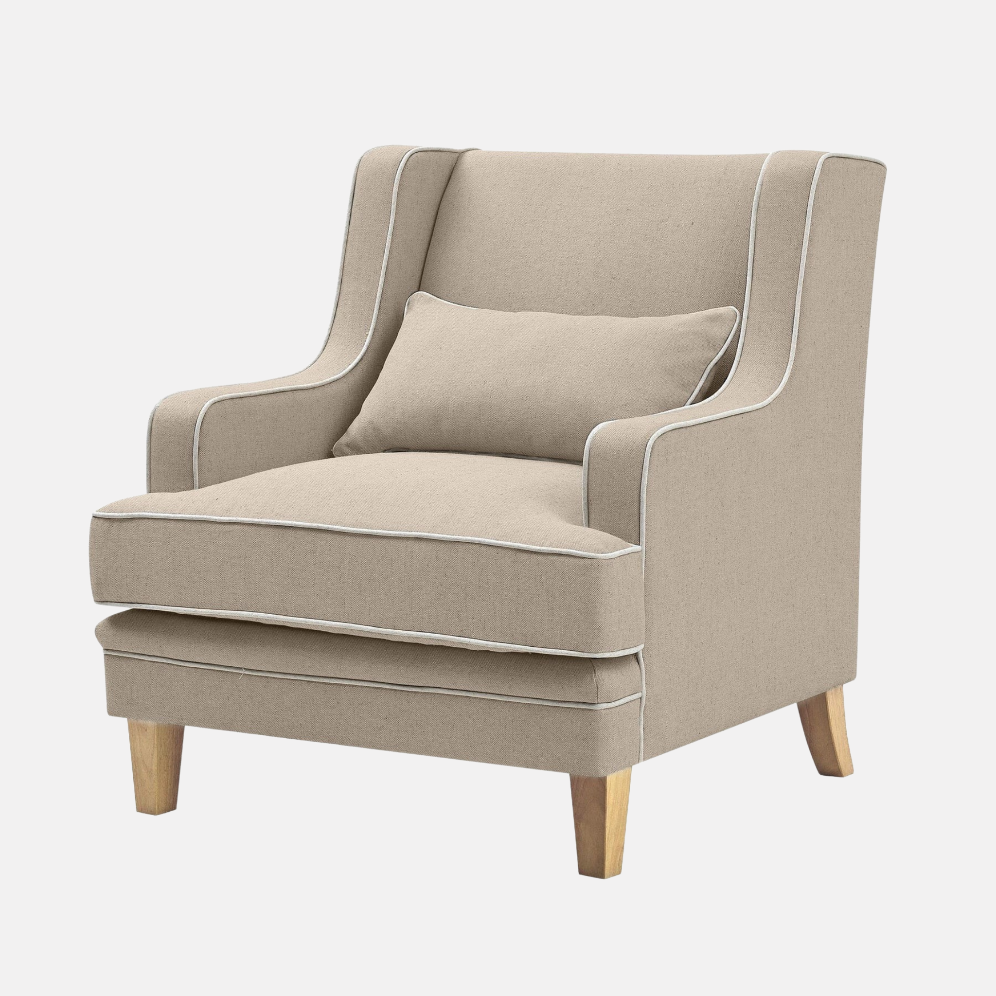 Greenport Armchair Piped - Linen