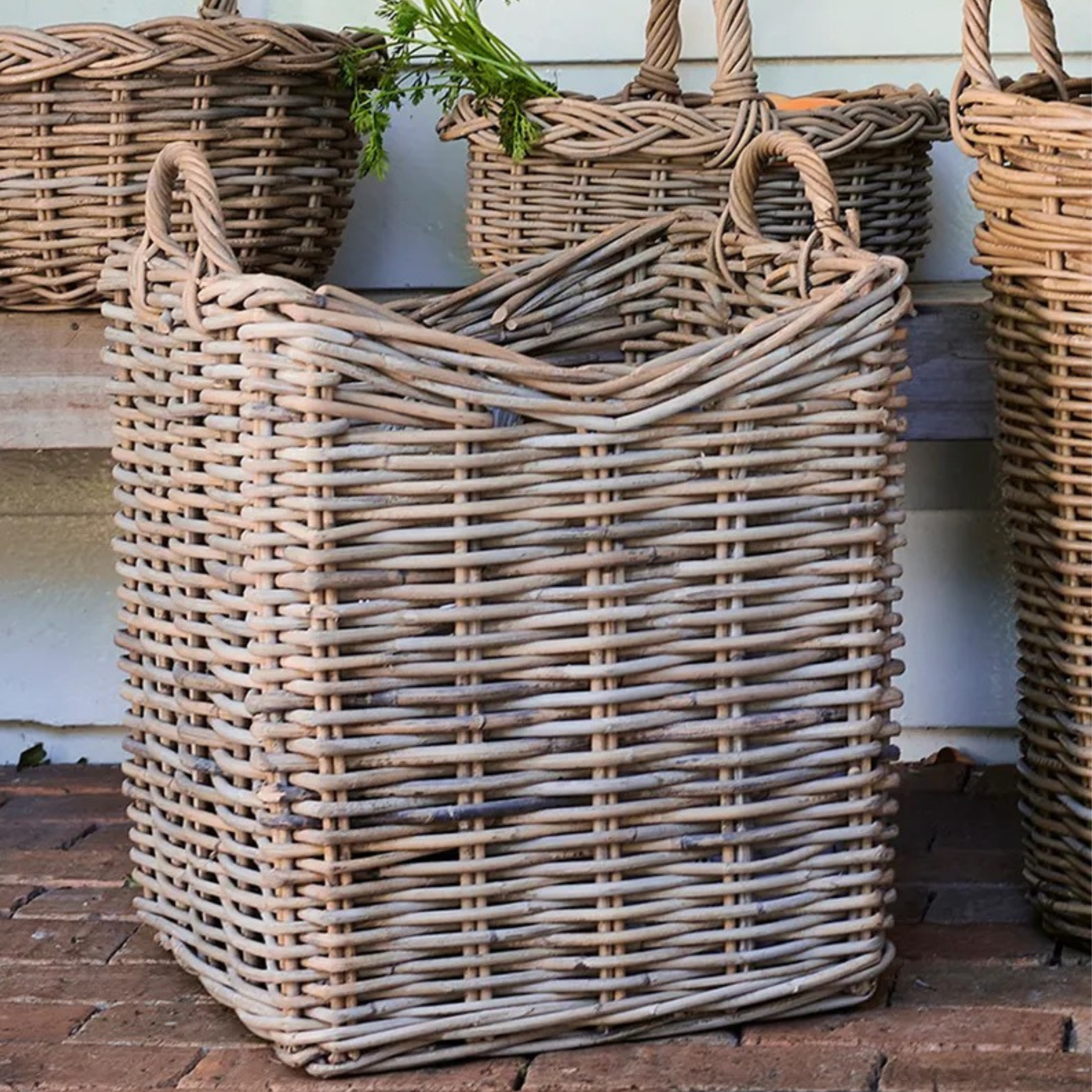 Grove Rattan Square Planter Basket (Set of 2)
