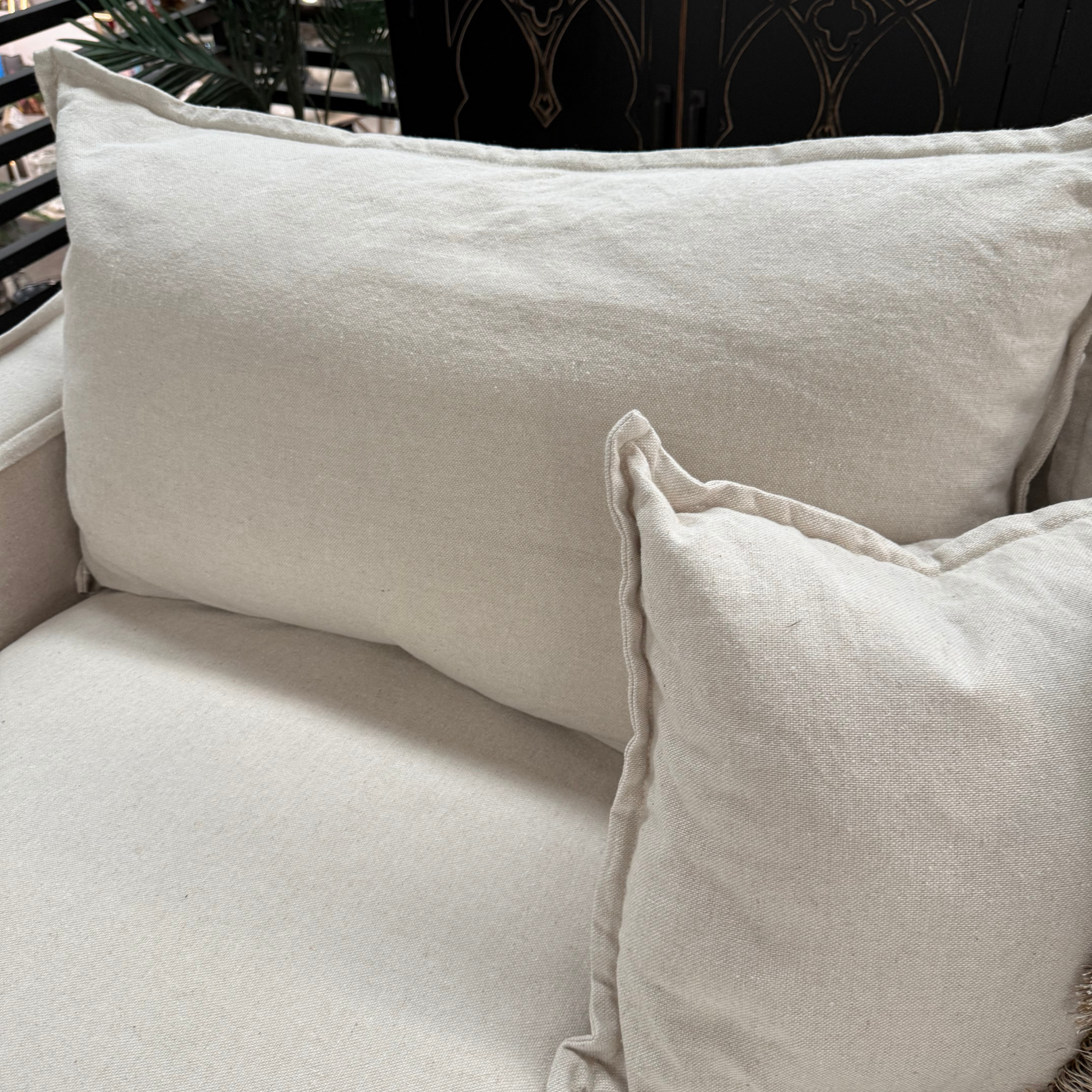 Hadley Right Hand Chaise Sofa - Natural Linen