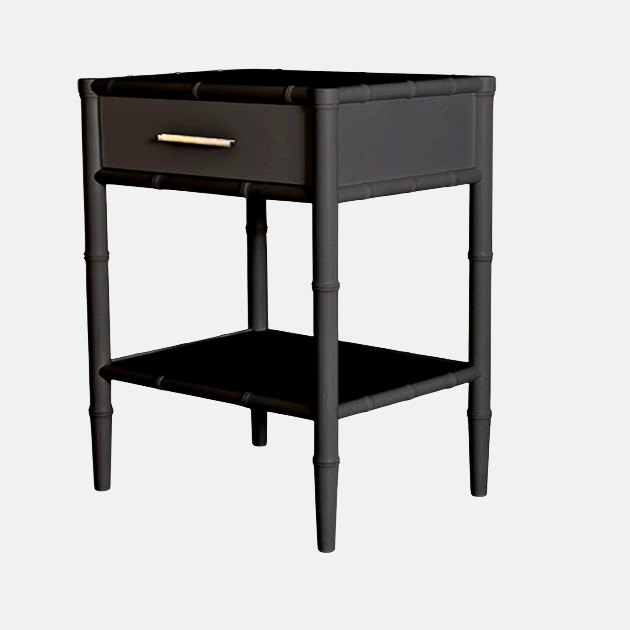 Bamboo Single Drawer Bedside - Black