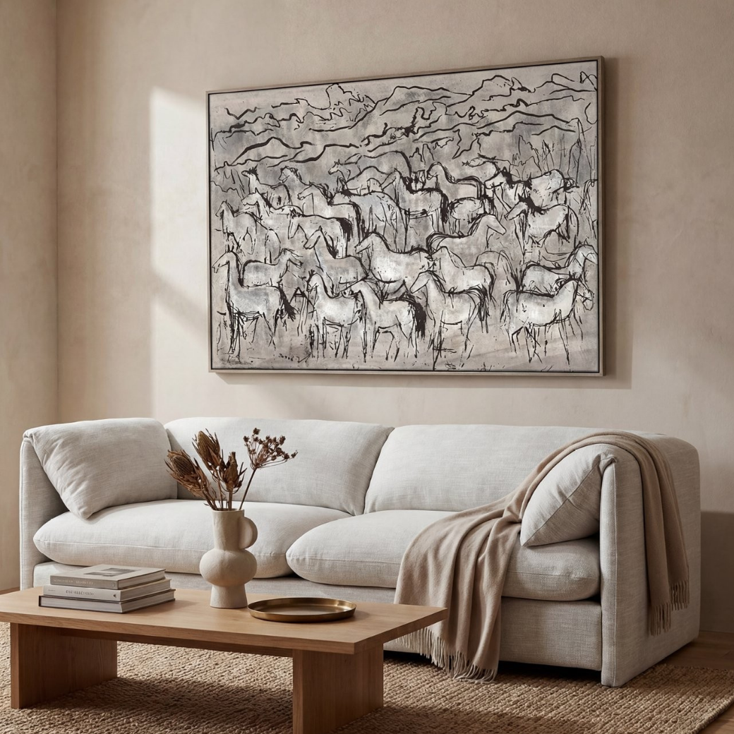 Herd  Framed Canvas