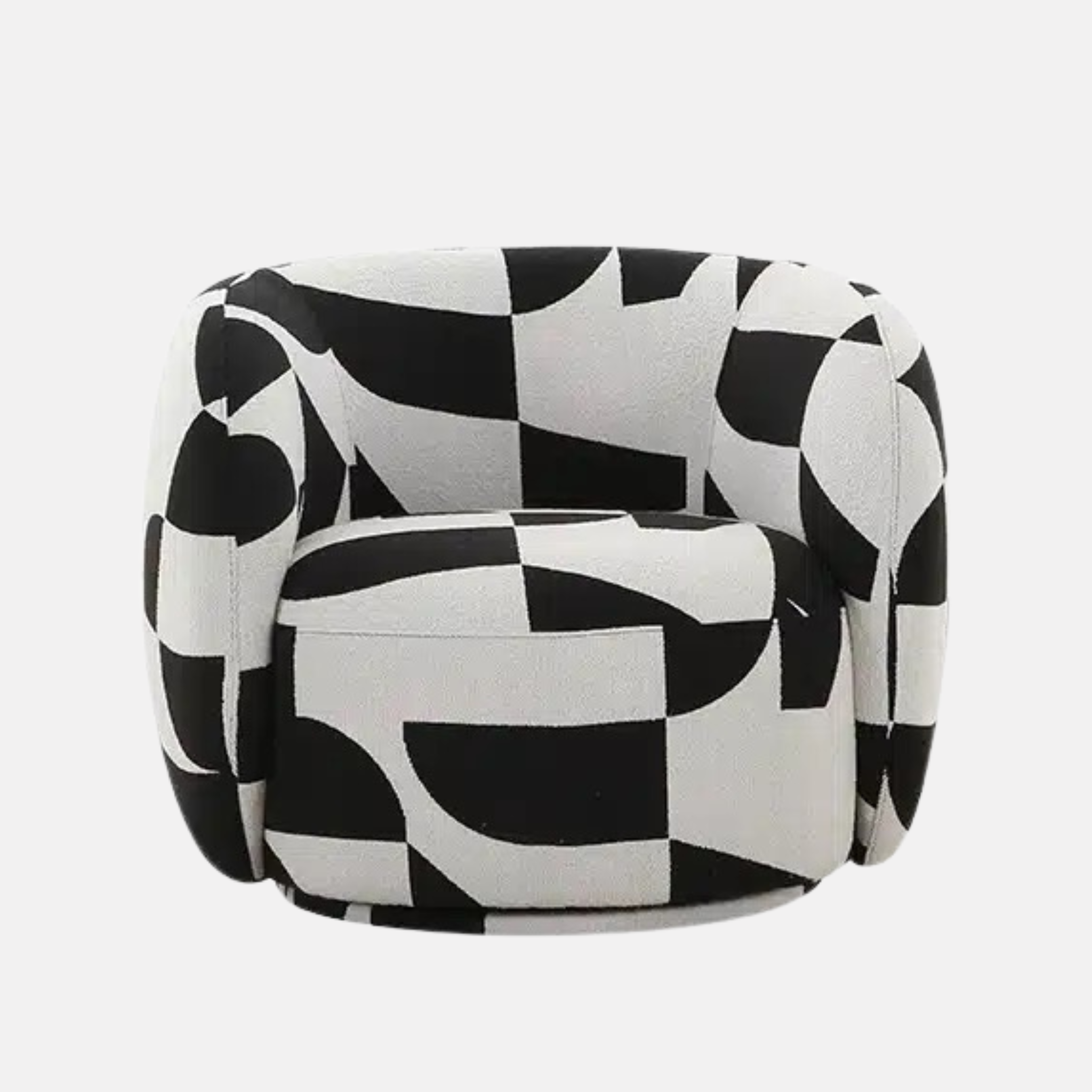 Idaho Swivel Armchair - Black & White