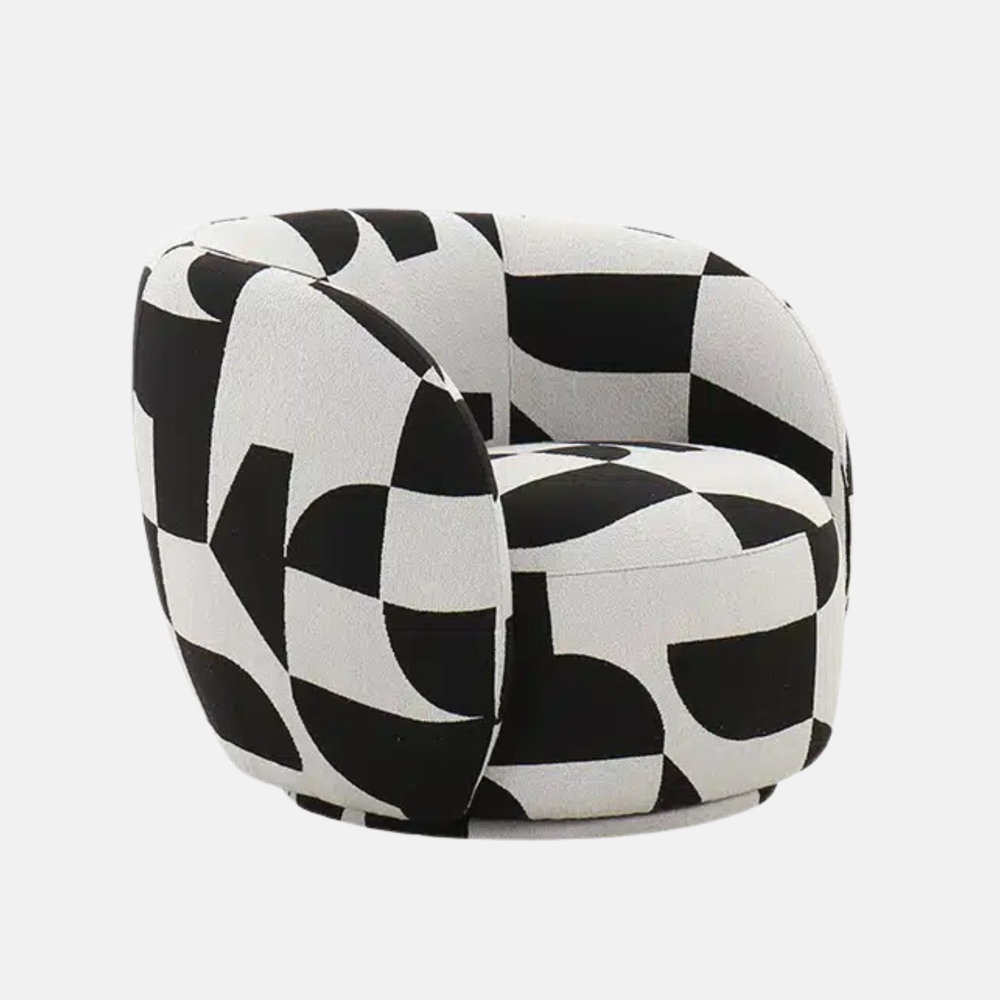 Idaho Swivel Armchair - Black & White