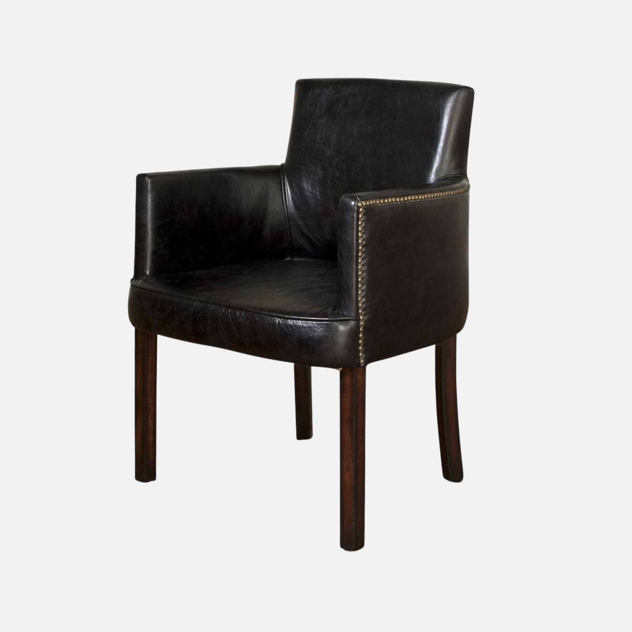 Ithaca Leather Armchair - Black
