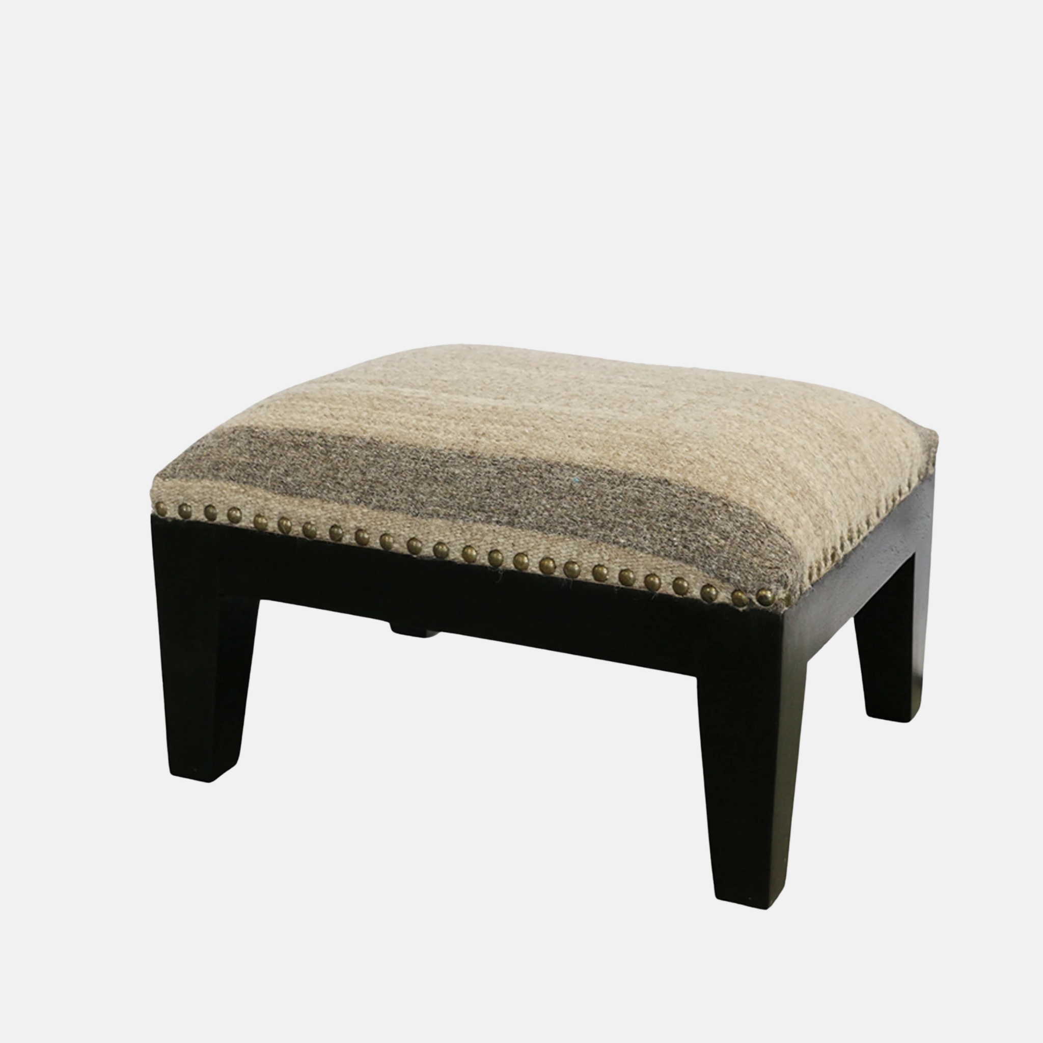 Kilim Footstool Black
