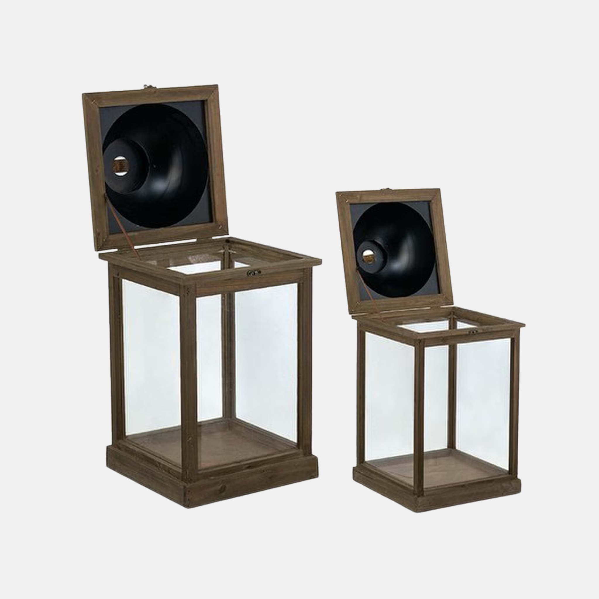 Set of Two  Tall Gold Lanterns