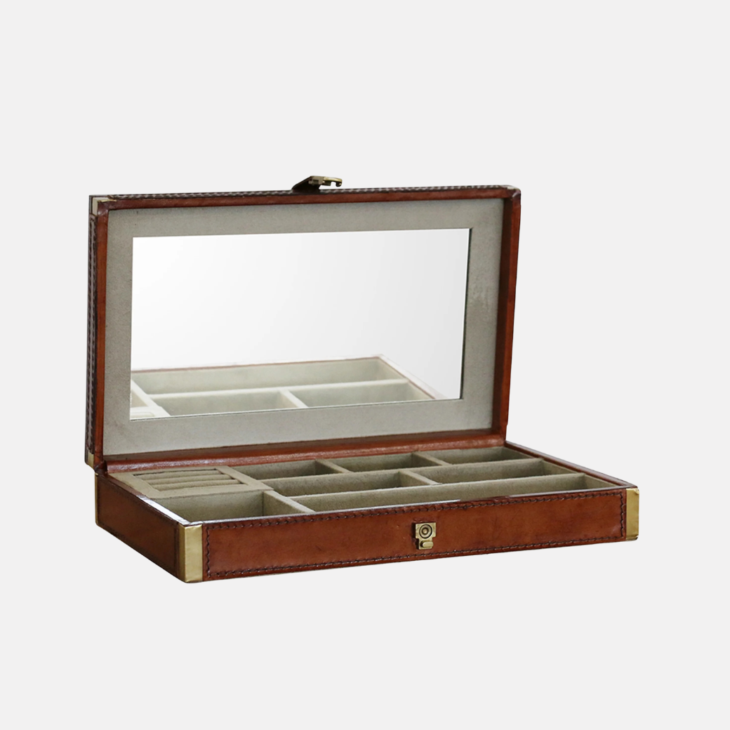 RIVIERA LARGE LEATHER JEWELLERY BOX