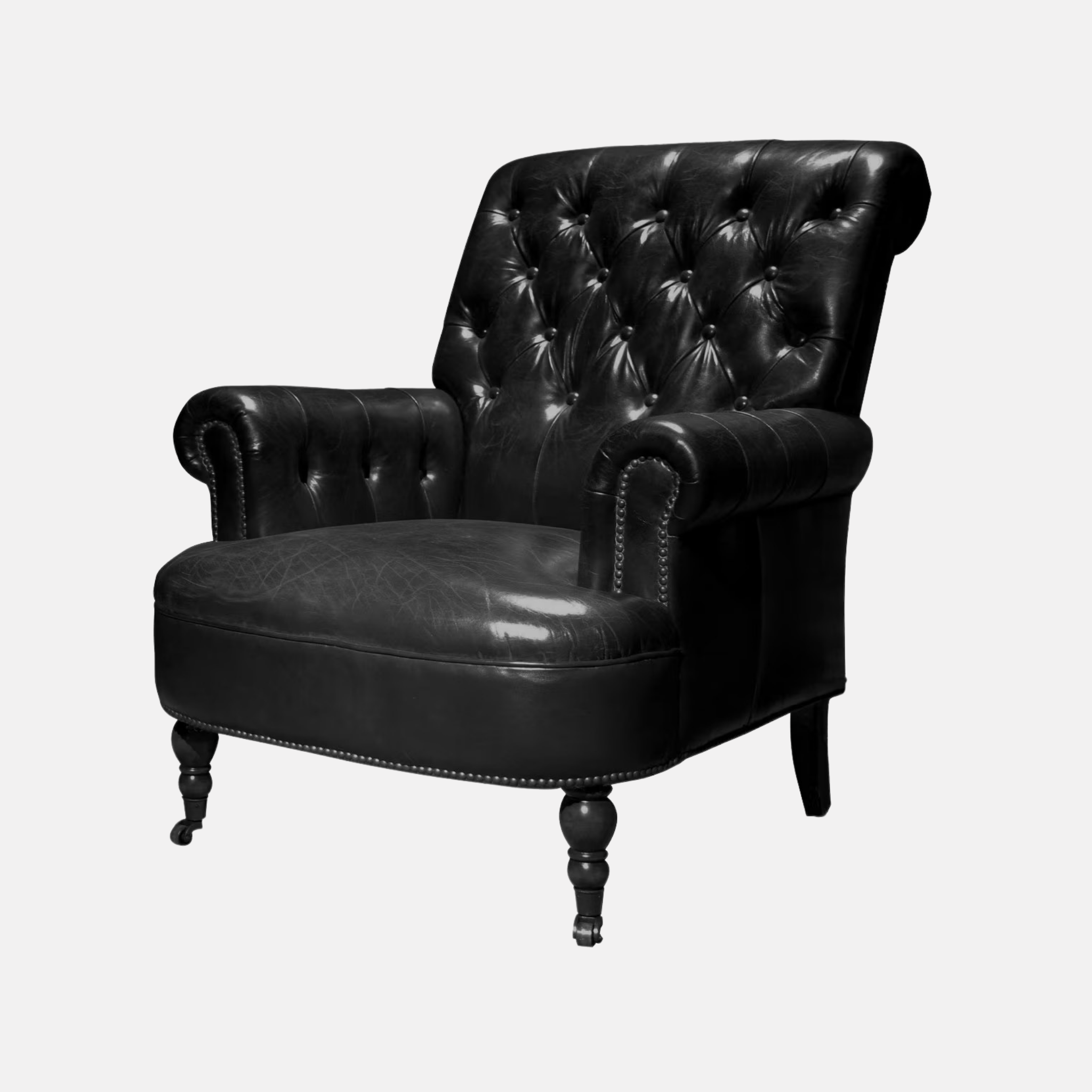 Conrad Leather Library Armchair - Black