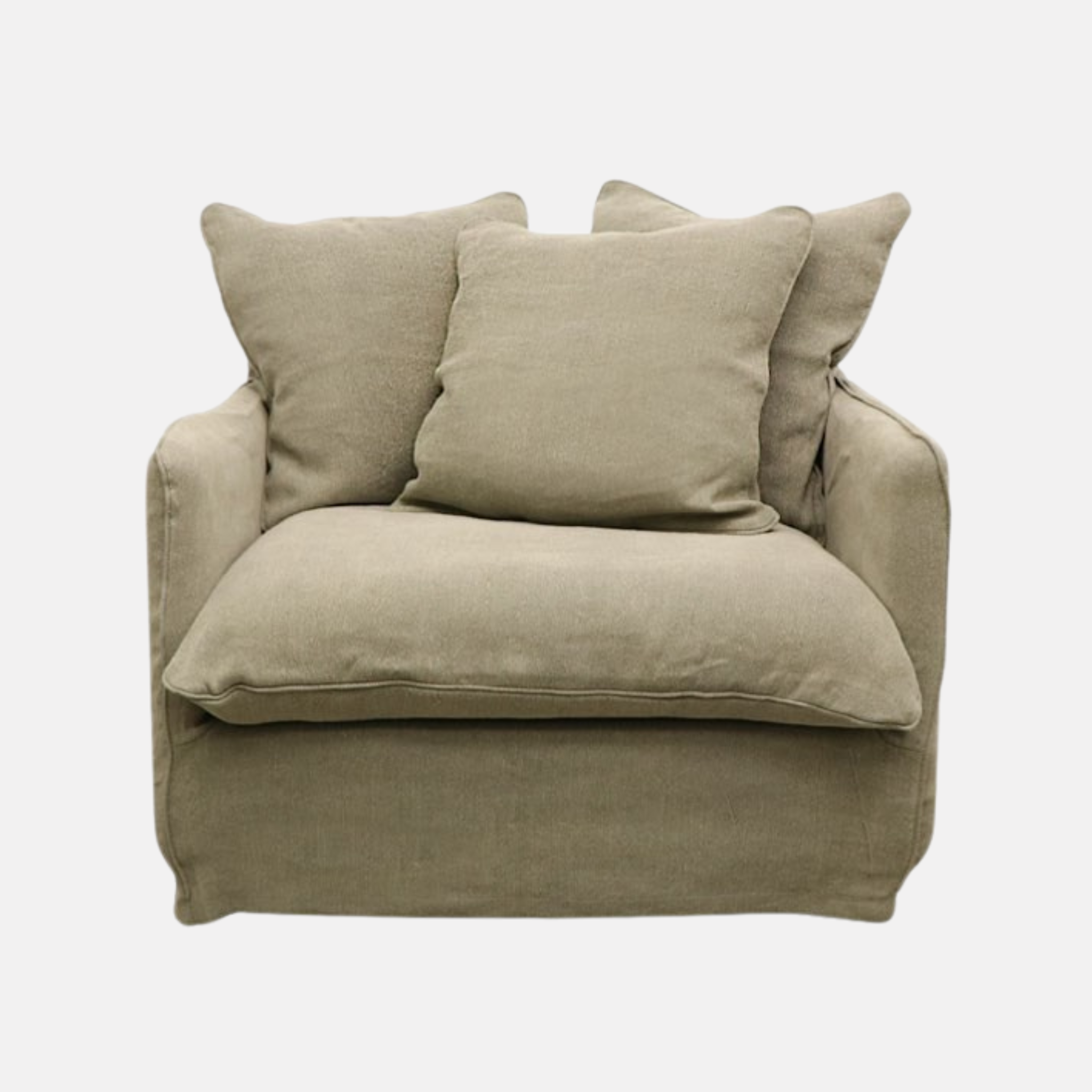 Lotus Slipcover  Armchair -   Khaki