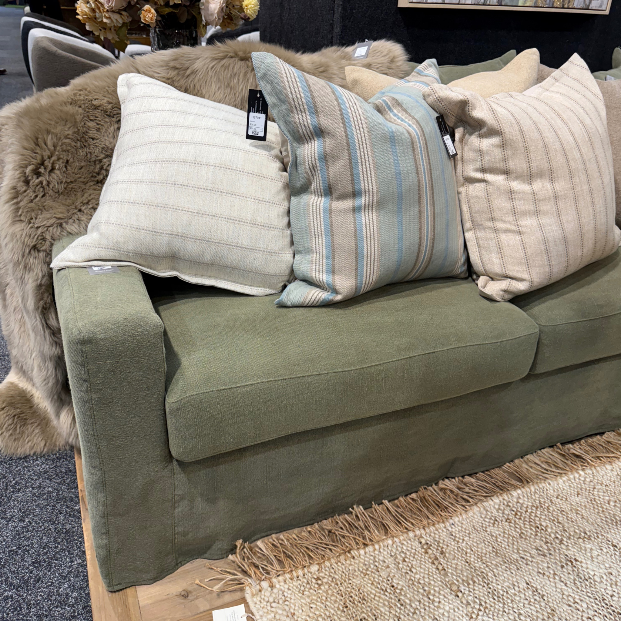 Lucca 2 Seater Sofa - Olive