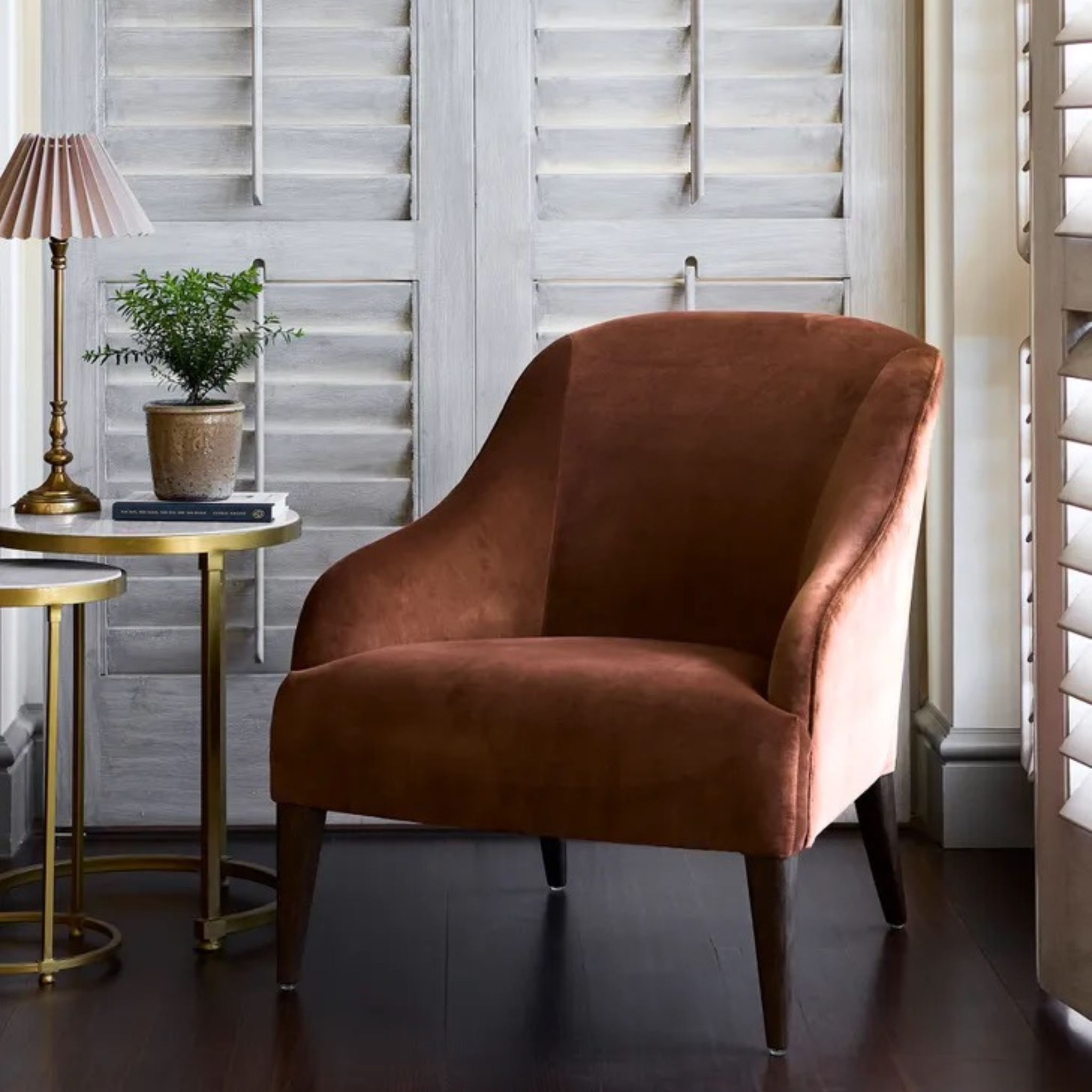 Lupita Velvet Armchair - Cinnamon