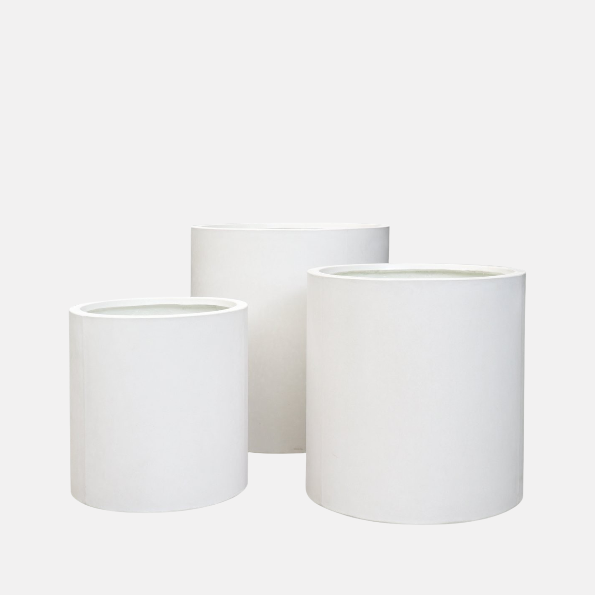 Mikonui Cylinder Planter - White Cement