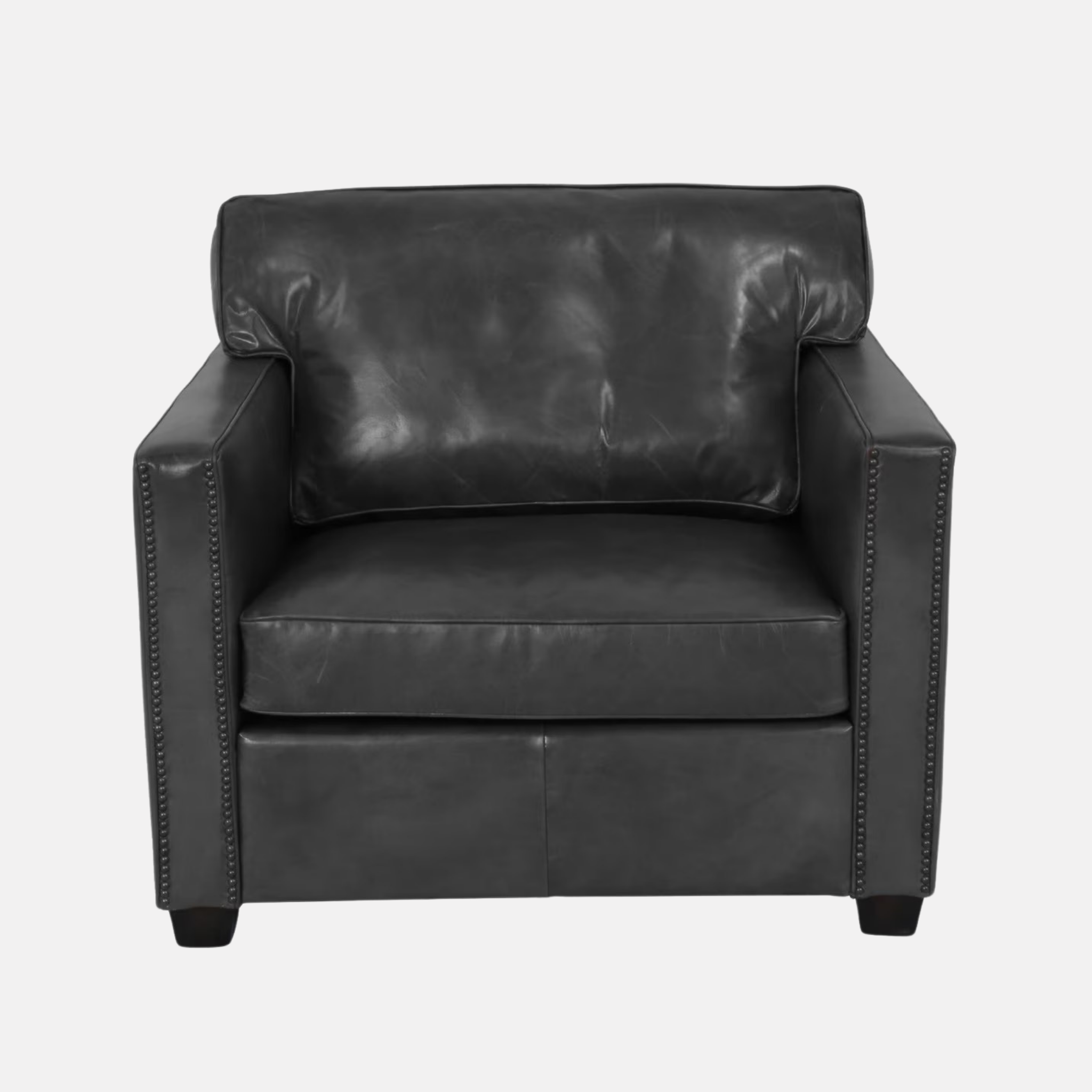 Mason Leather Armchair - Vintage Black