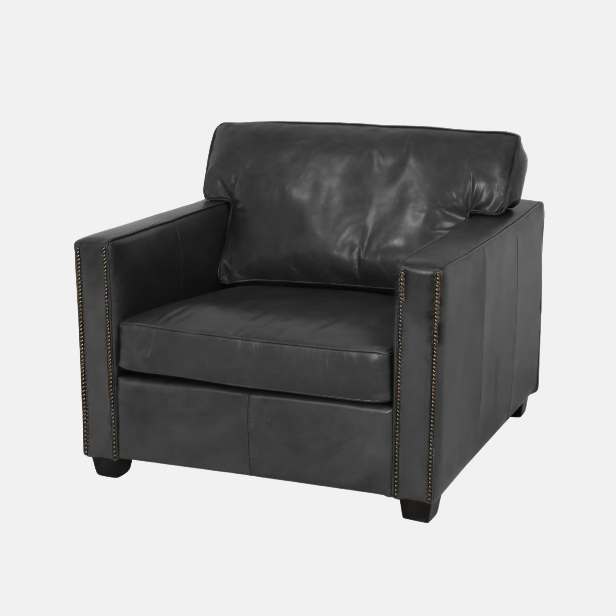 Mason Leather Armchair - Vintage Black