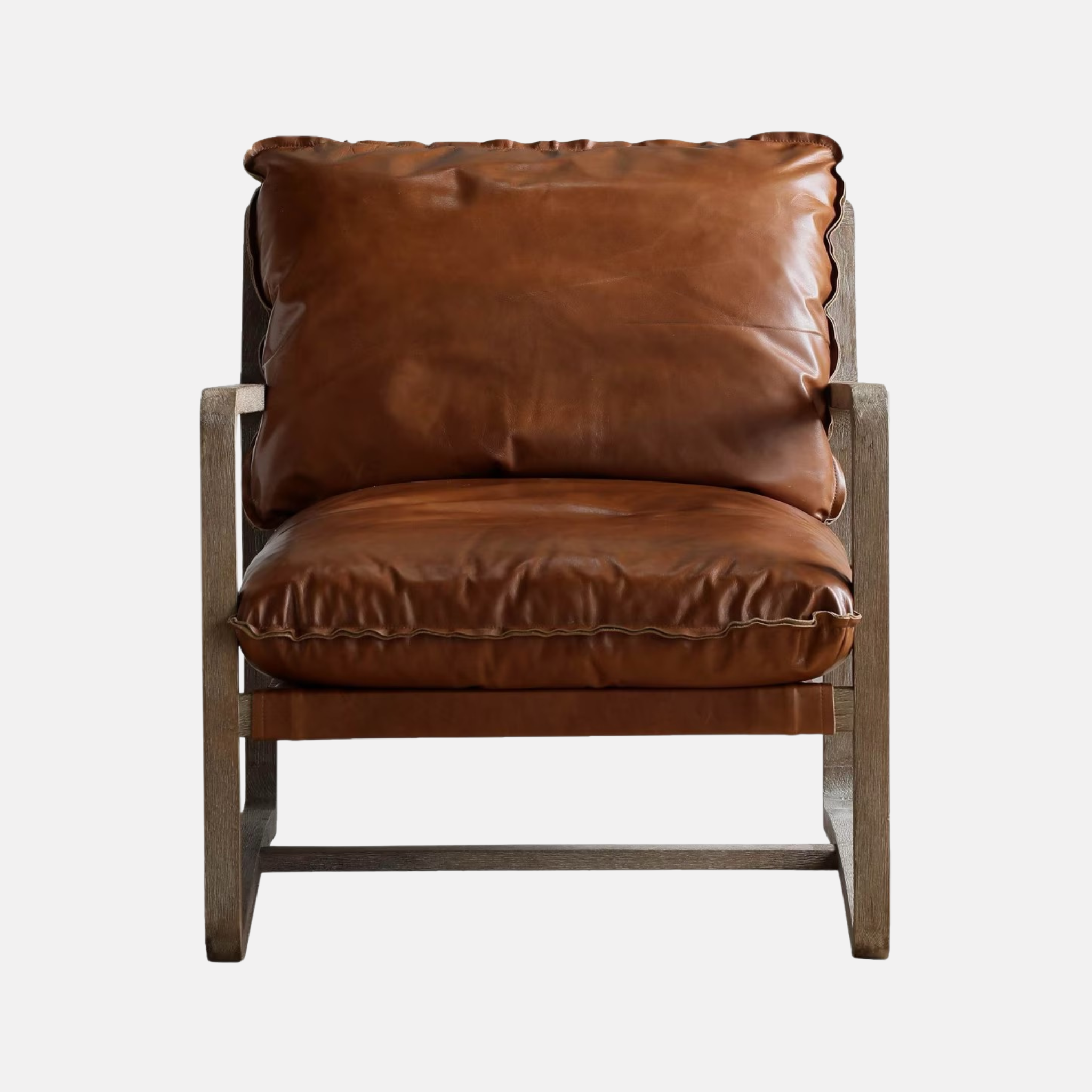 Maxwell Faux Leather Armchair -  Walnut