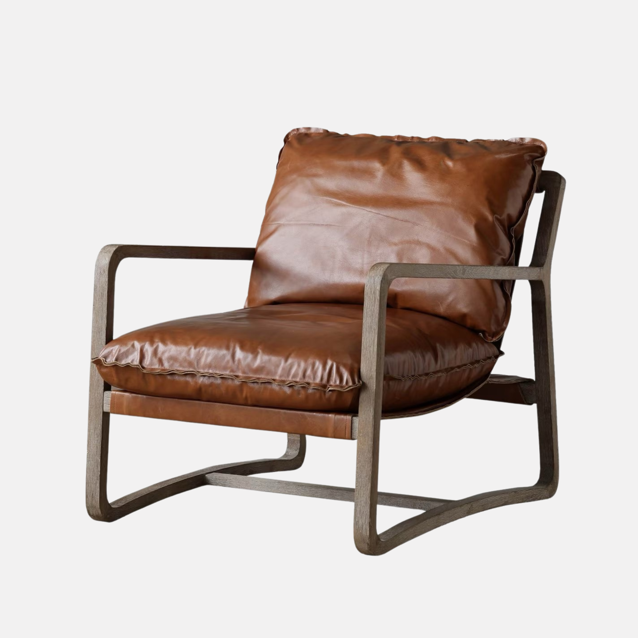 Maxwell Faux Leather Armchair -  Walnut