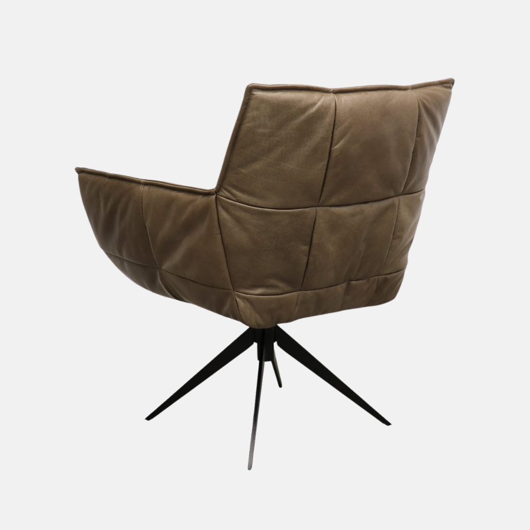 Memphis Leather Swivel Armchair -  Brown