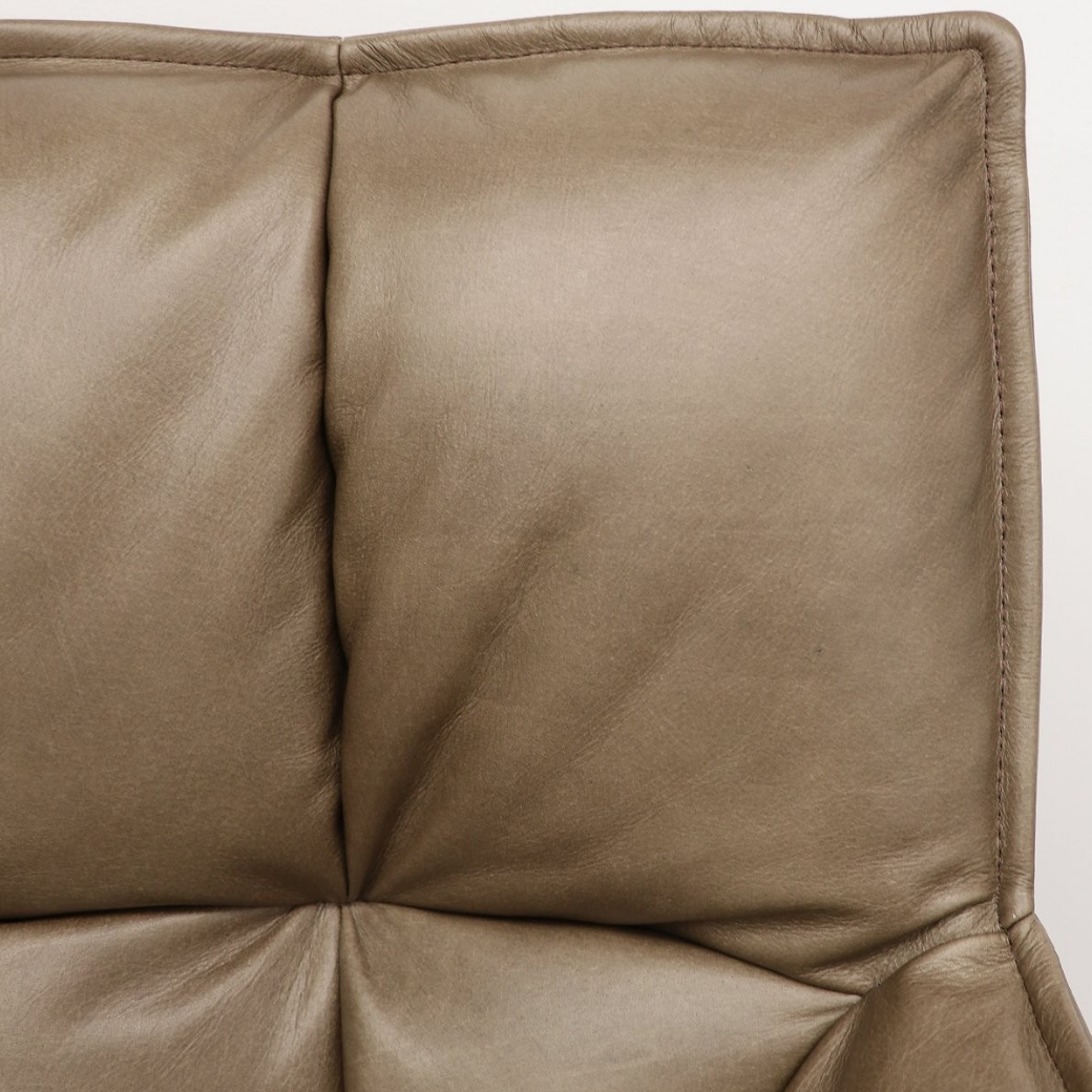 Memphis Leather Swivel Armchair -  Brown