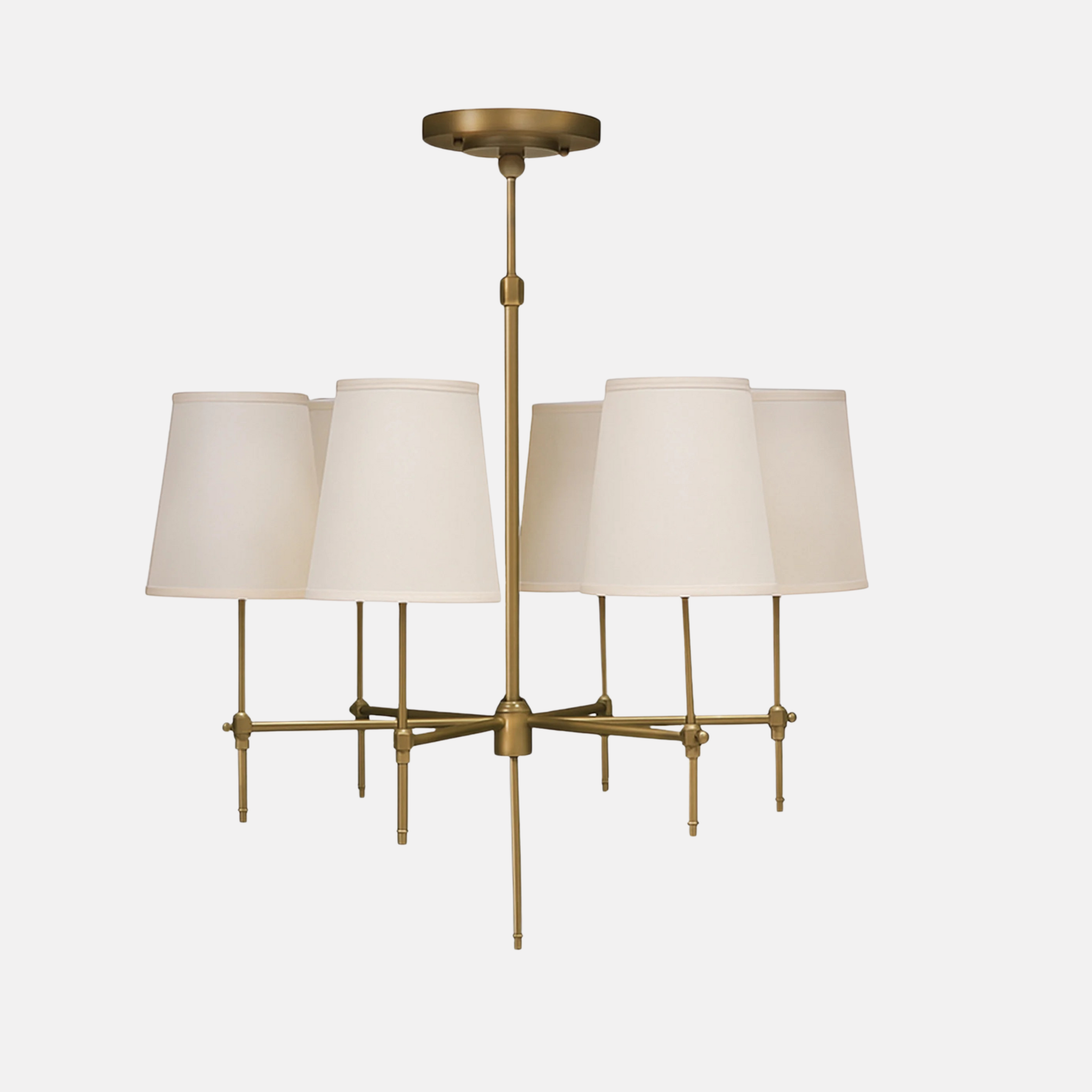 New York 6 Light Chandelier - Brass