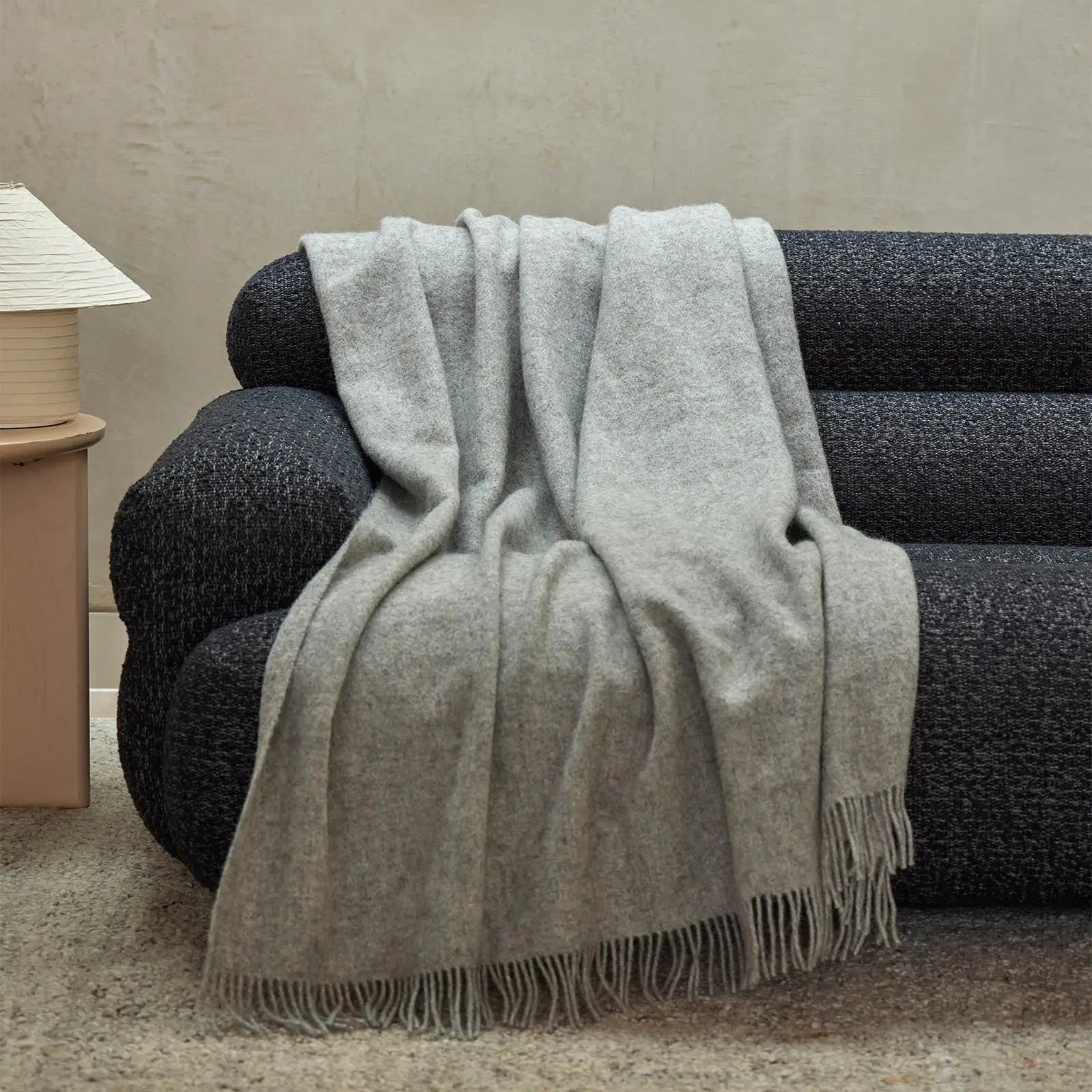 Nevis 100% NZ Lambswool Throw - Ash