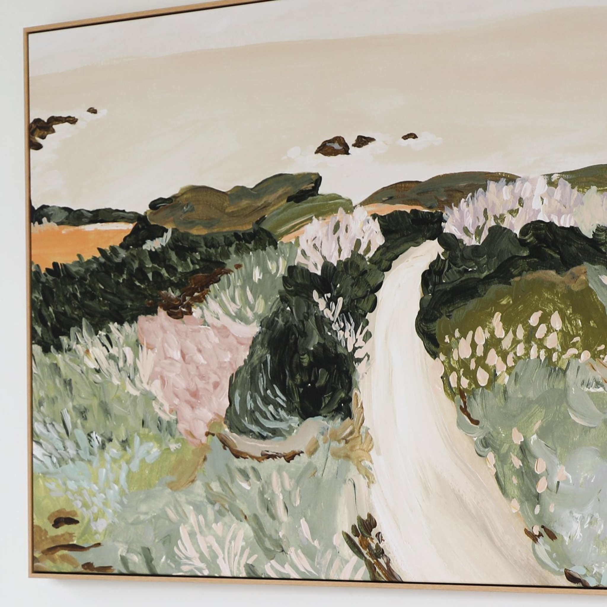 Canvas Seaside Meadow Spring  - Framed
